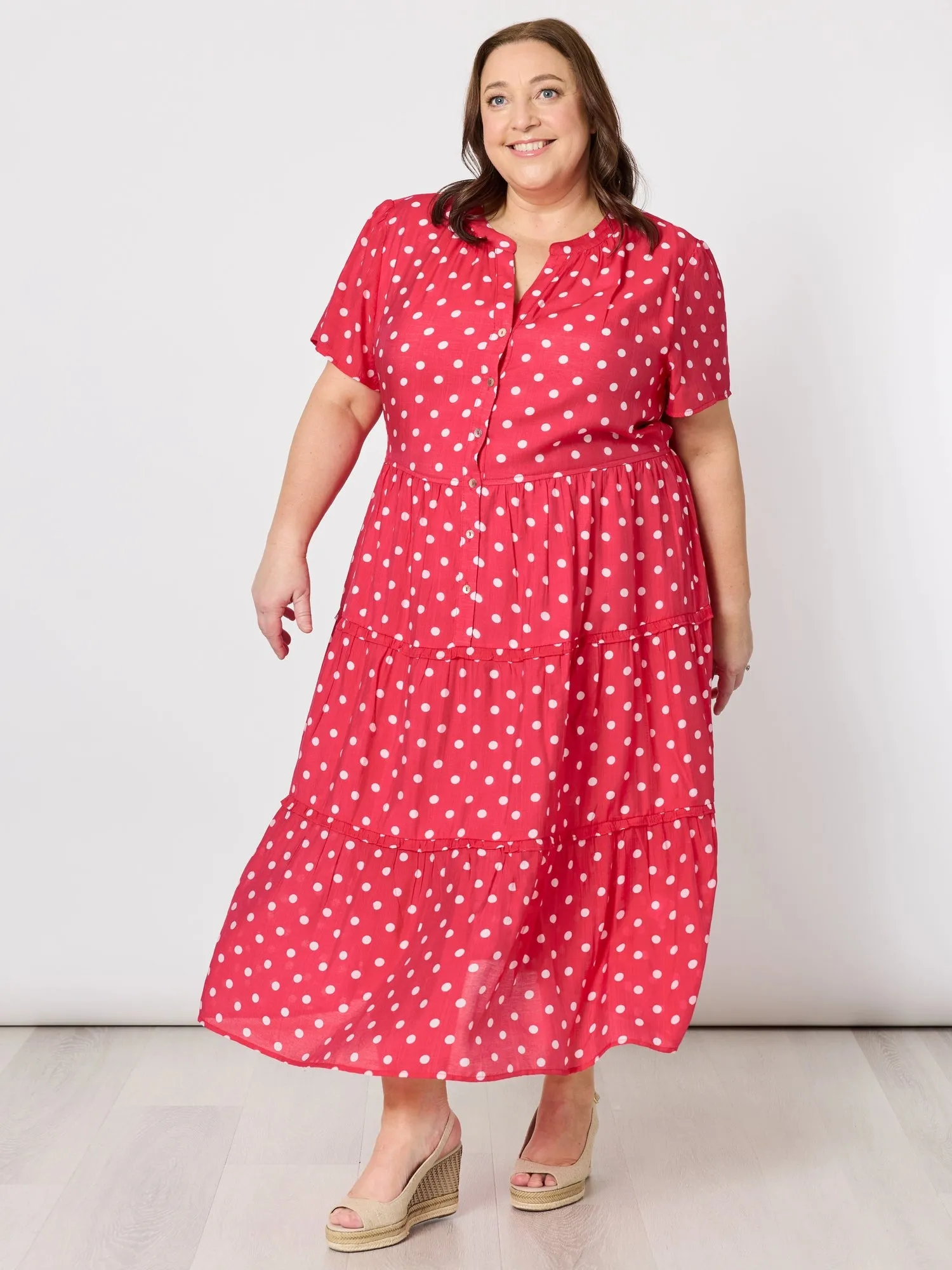 French Rose Spot Print Dress - Red/White sold by RC & Co product image thumbnail 2