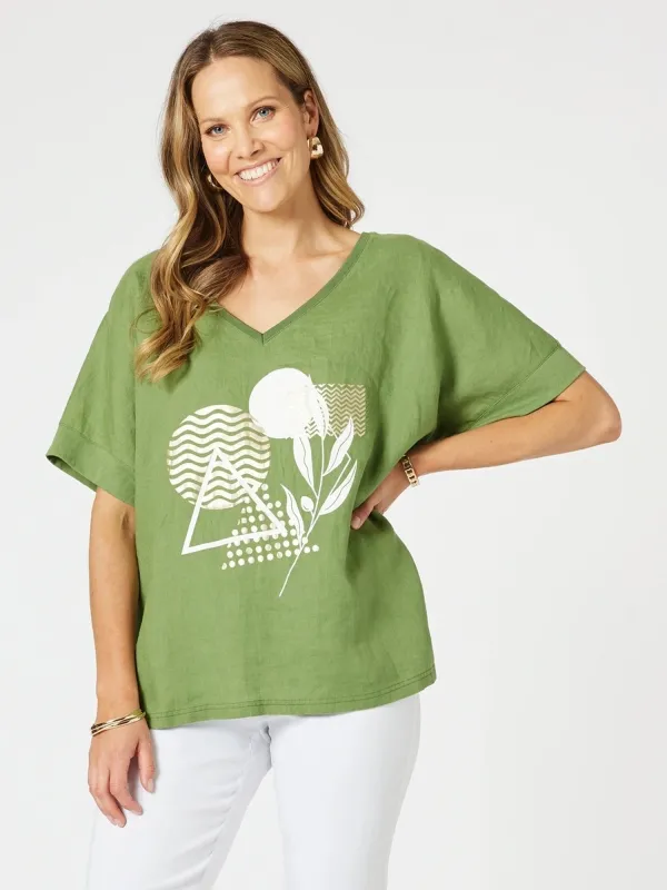 Amazon Forest Print Top - Green sold by RC & Co