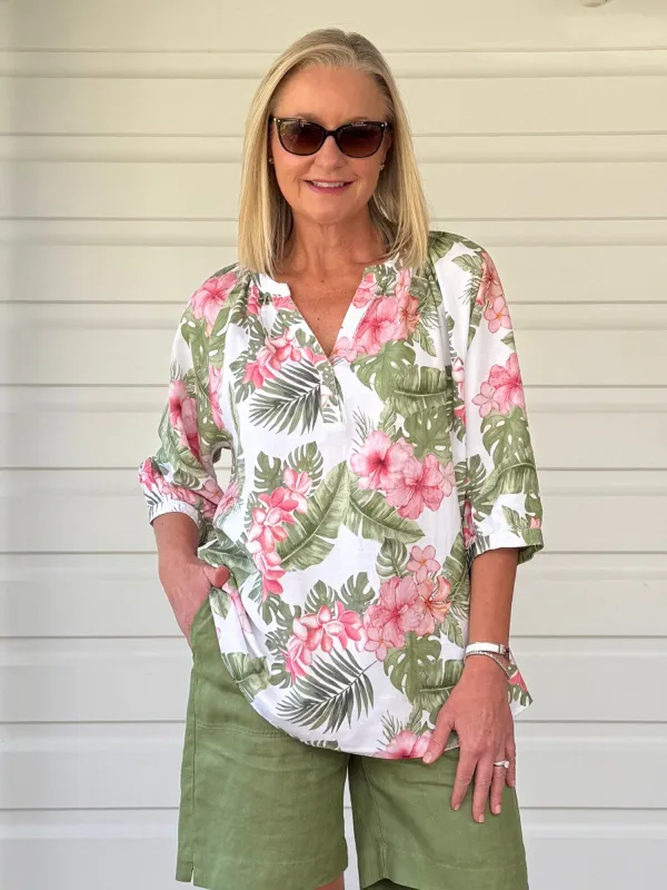 Caledonia Floral Print Top - Multi sold by RC & Co