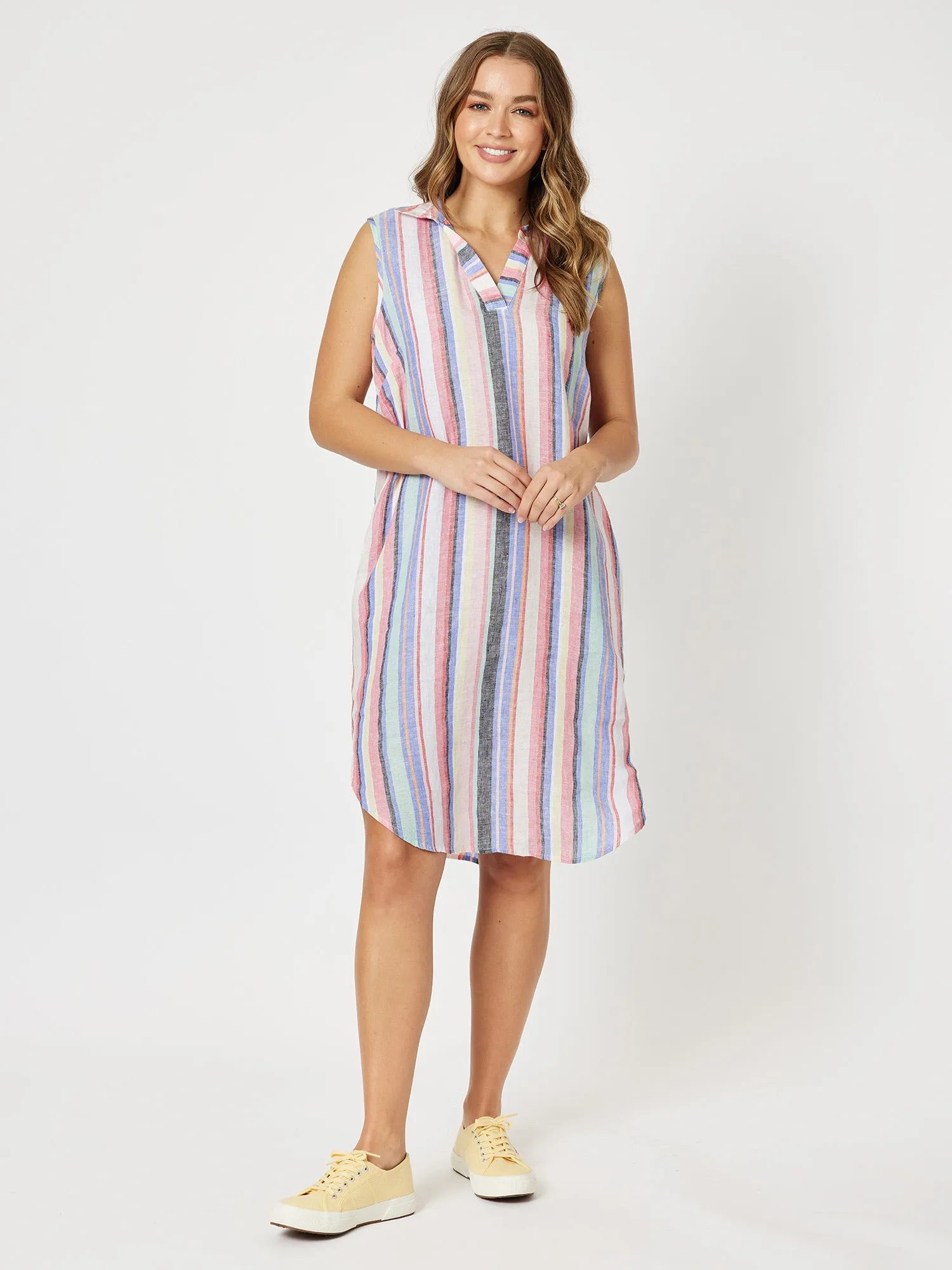 Multi Linen Stripe Dress - Multi sold by RC & Co product image thumbnail 3