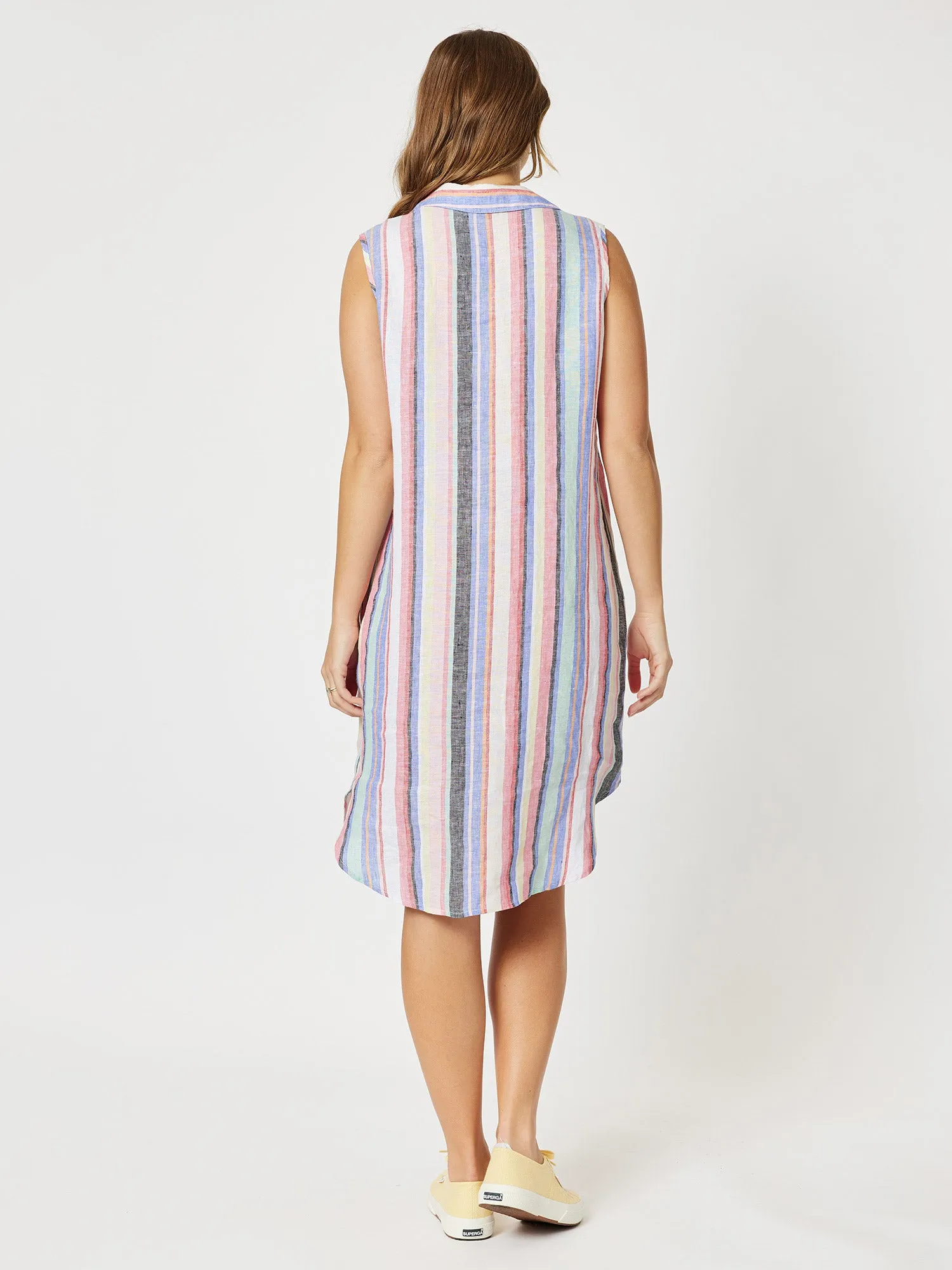 Multi Linen Stripe Dress - Multi sold by RC & Co product image thumbnail 4