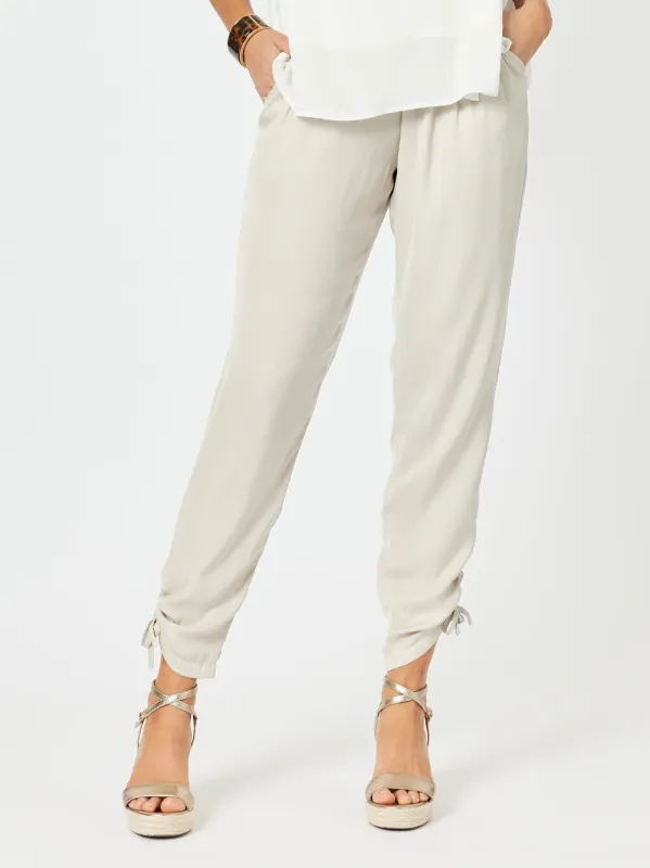 Traveller Luxe Side Tie Pant - Stone sold by RC & Co