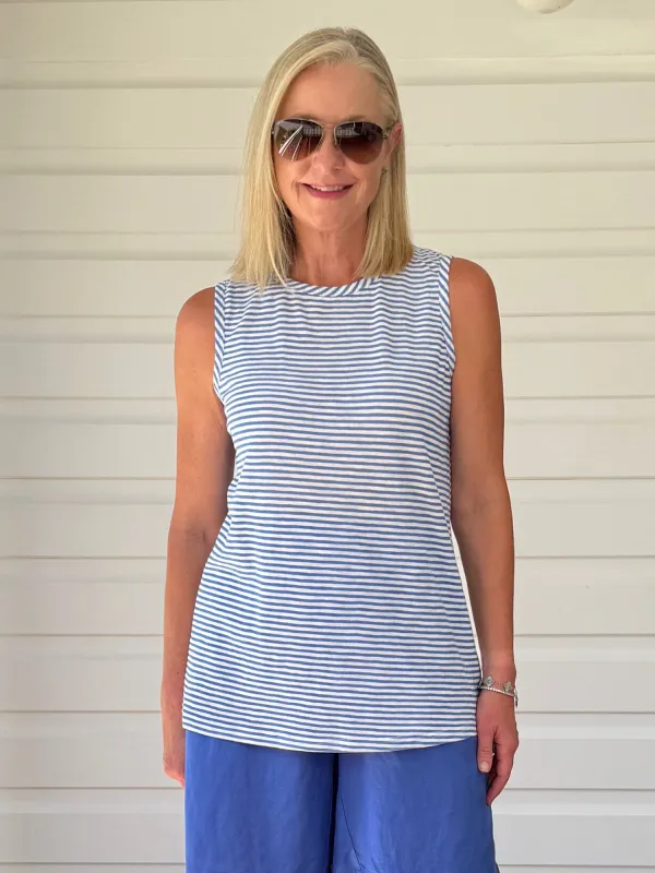 Stripe Cami - Blue sold by RC & Co