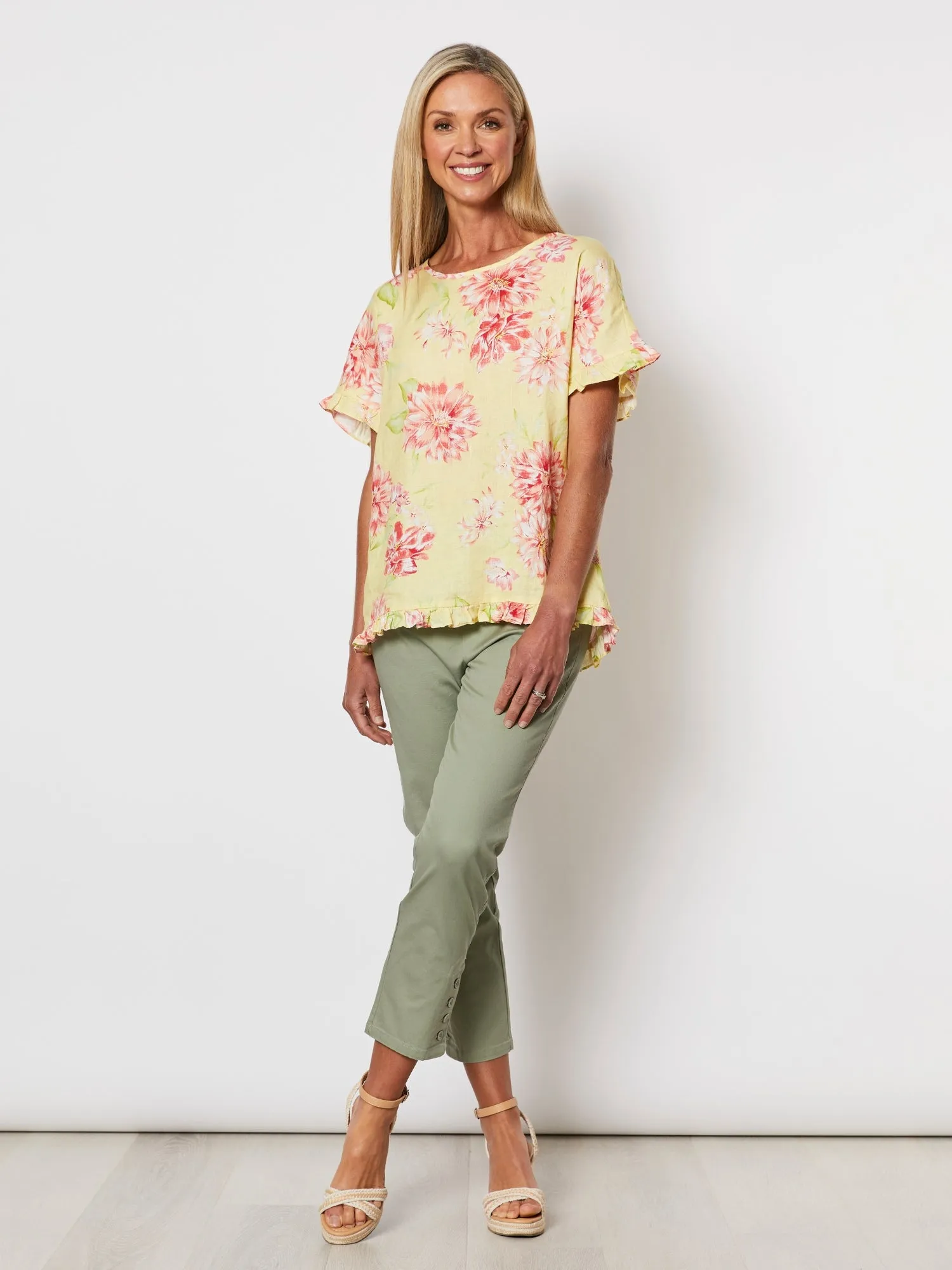 Charlie Cotton Twill Stretch Capri Pant - Sage sold by RC & Co product image thumbnail 2