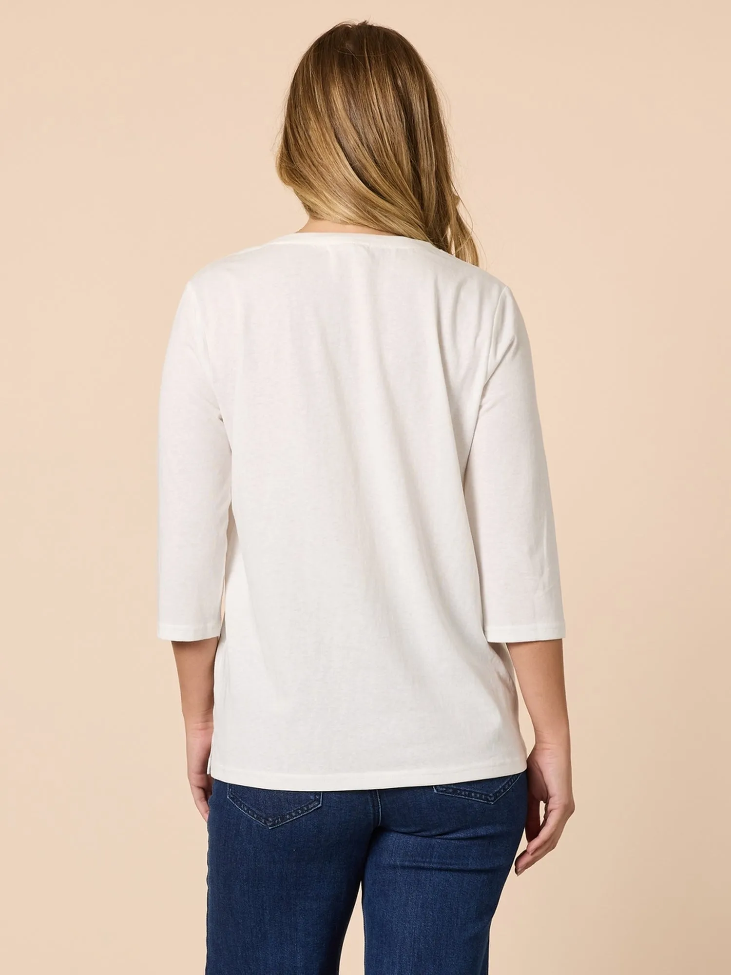 Milan Embroidered Long Sleeve Tee - White sold by RC & Co product image thumbnail 4