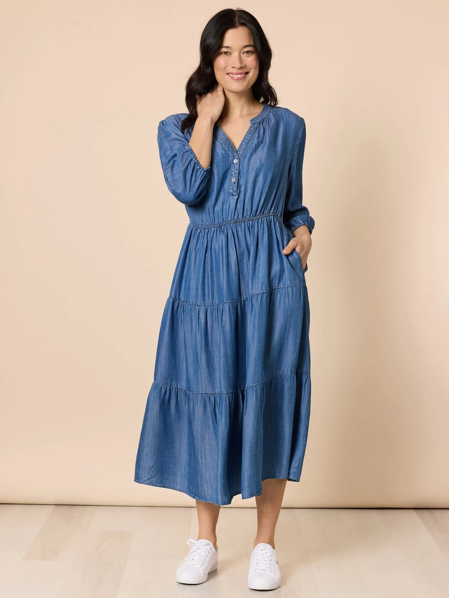 Macy Tiered Dress - Denim sold by RC & Co product image thumbnail 2