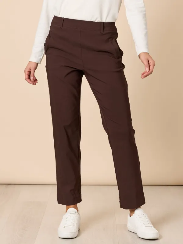 Evie Stretch Straight Leg Pant  - Coffee sold by RC & Co