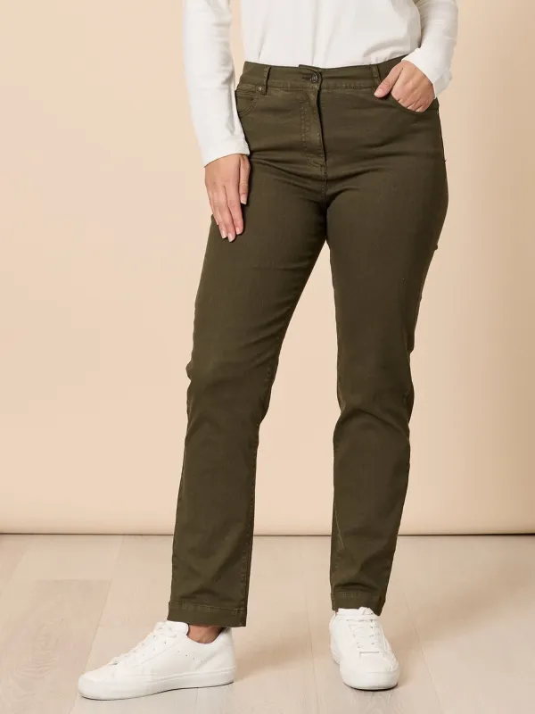 Miracle Slim Leg Denim Jean - Khaki sold by RC & Co