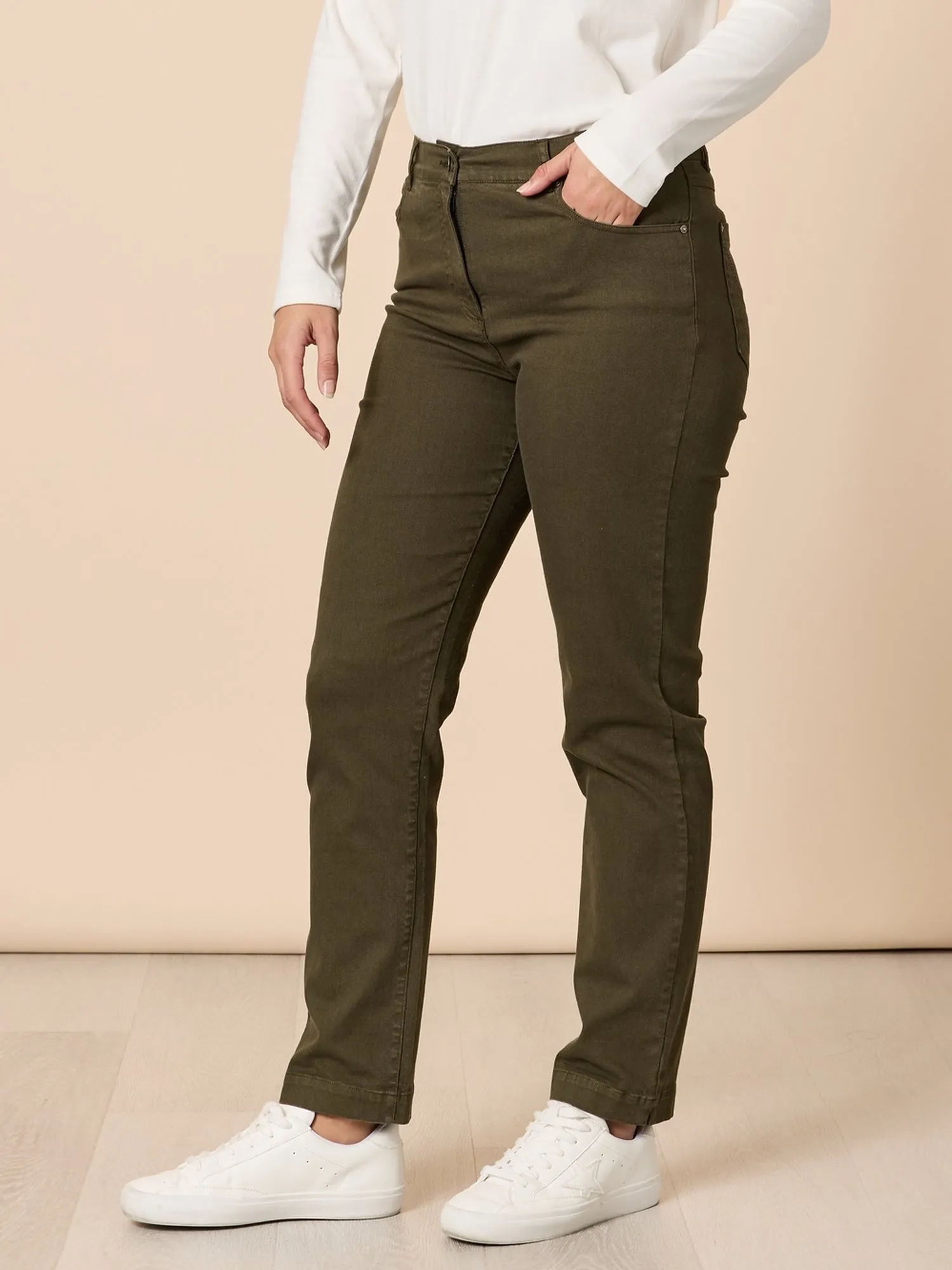 Miracle Slim Leg Denim Jean - Khaki sold by RC & Co product image thumbnail 3