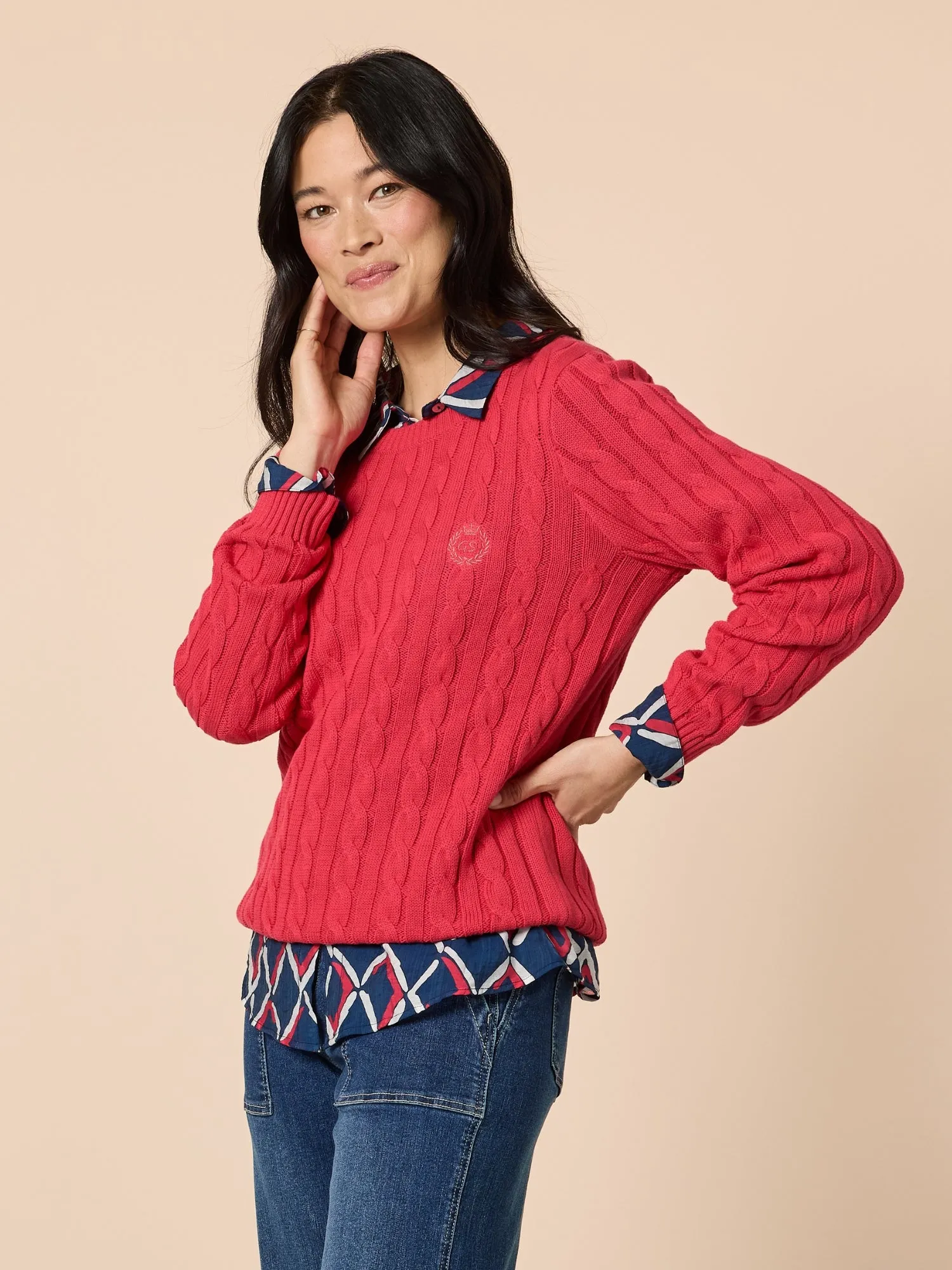 Hampton Cable Knit Jumper - Red sold by RC & Co product image thumbnail 3