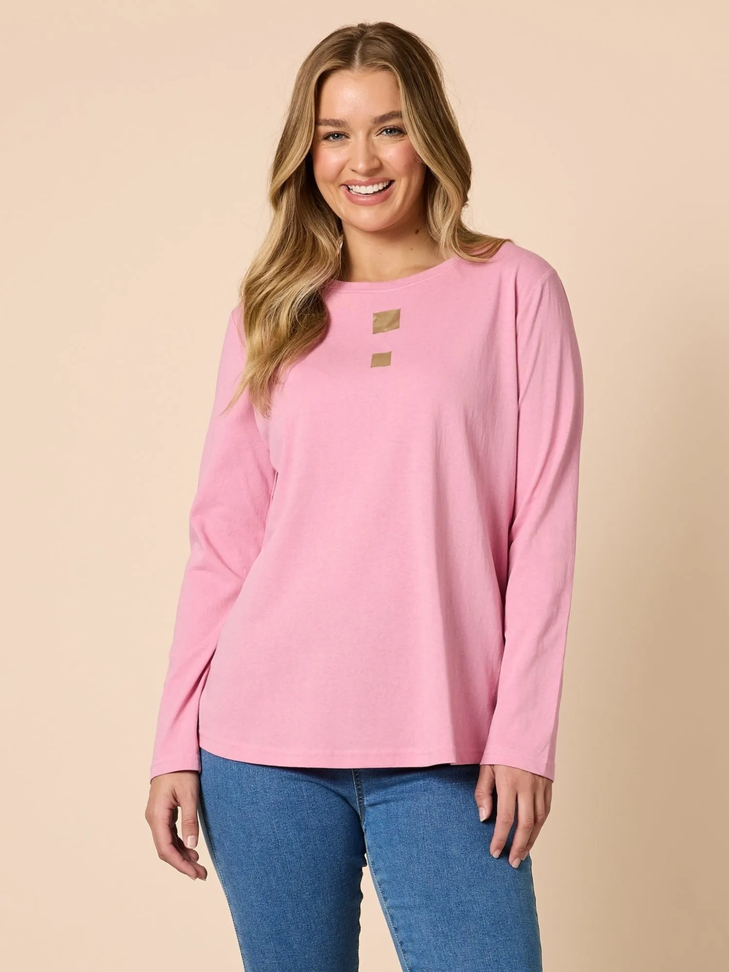 Hearts Square Long Sleeve Tee - Pink sold by RC & Co