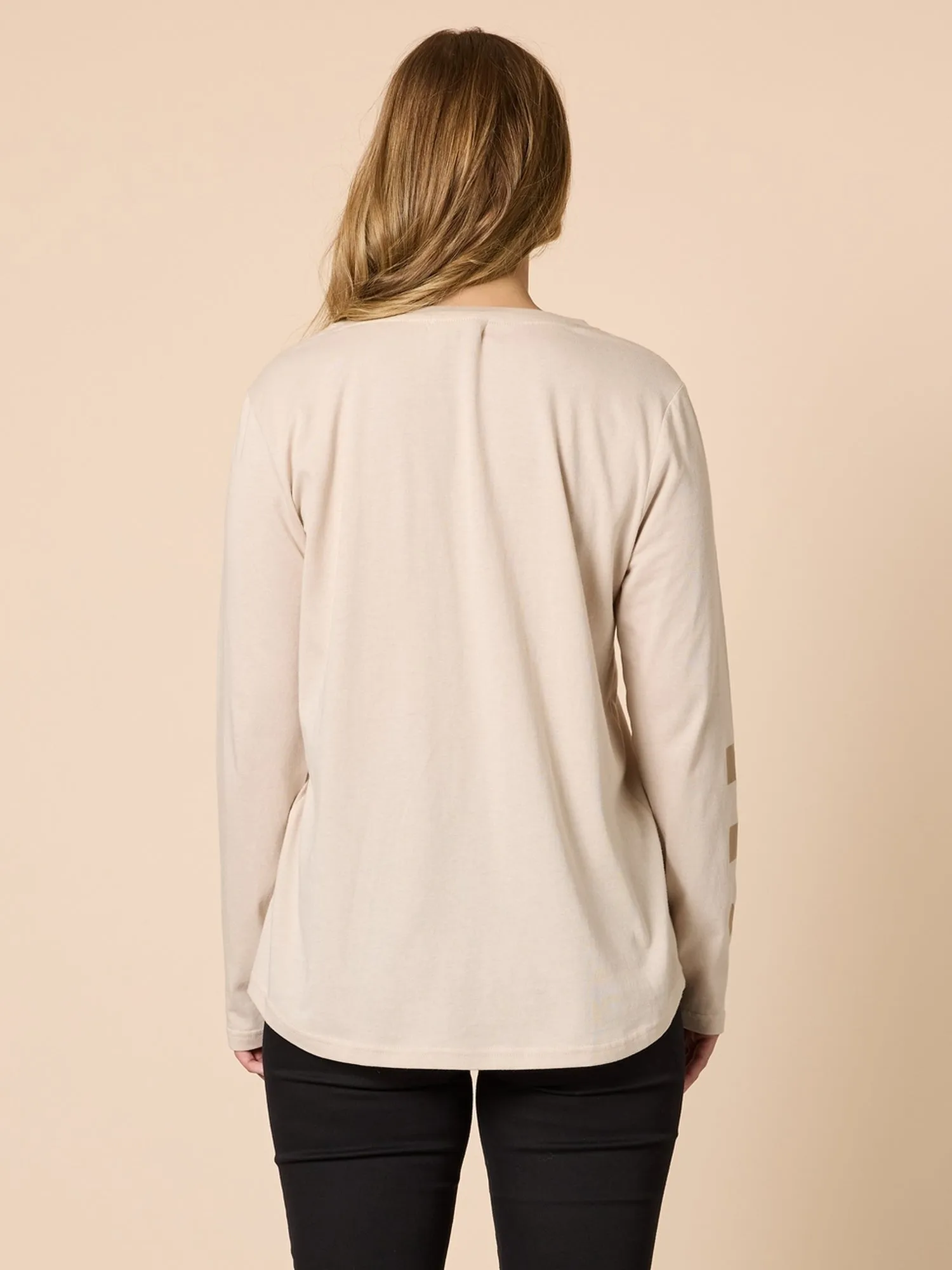 Hearts Square Long Sleeve Tee - Natural sold by RC & Co product image thumbnail 4