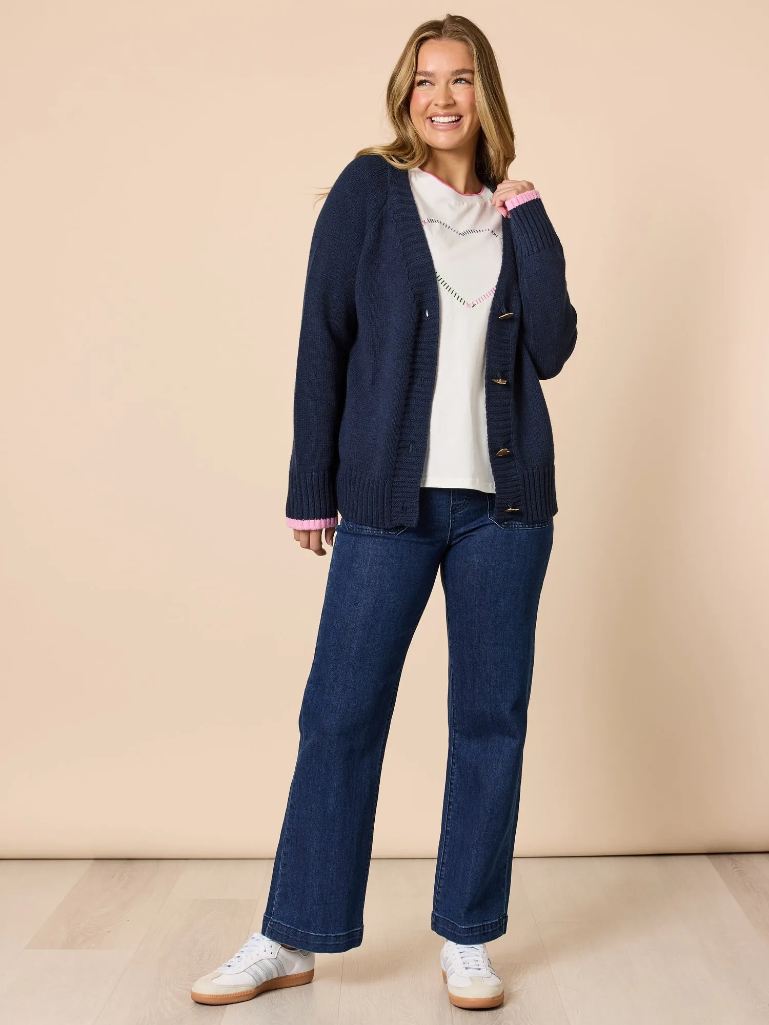 Back to Love Heart Cardigan - Navy sold by RC & Co product image thumbnail 2