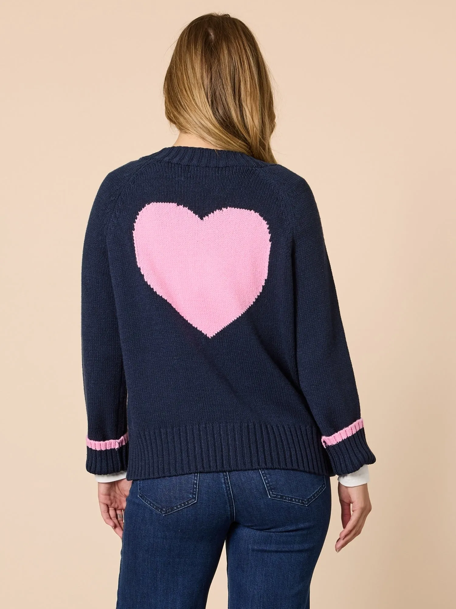 Back to Love Heart Cardigan - Navy sold by RC & Co product image thumbnail 5