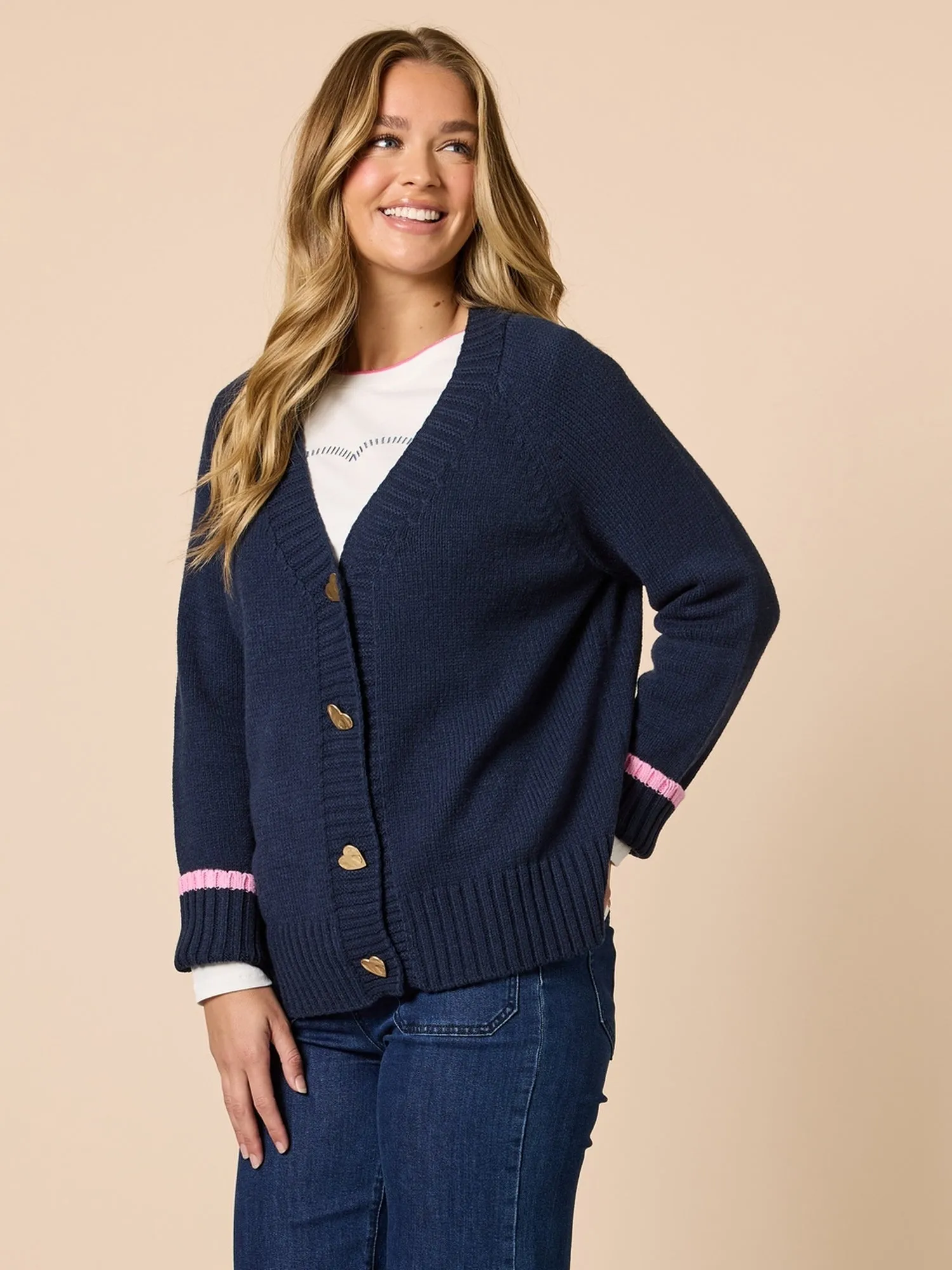 Back to Love Heart Cardigan - Navy sold by RC & Co product image thumbnail 3
