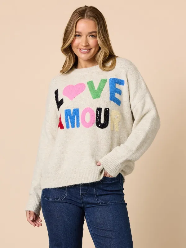 Love Amour Sequin Knit Jumper - Natural made by RC & Co