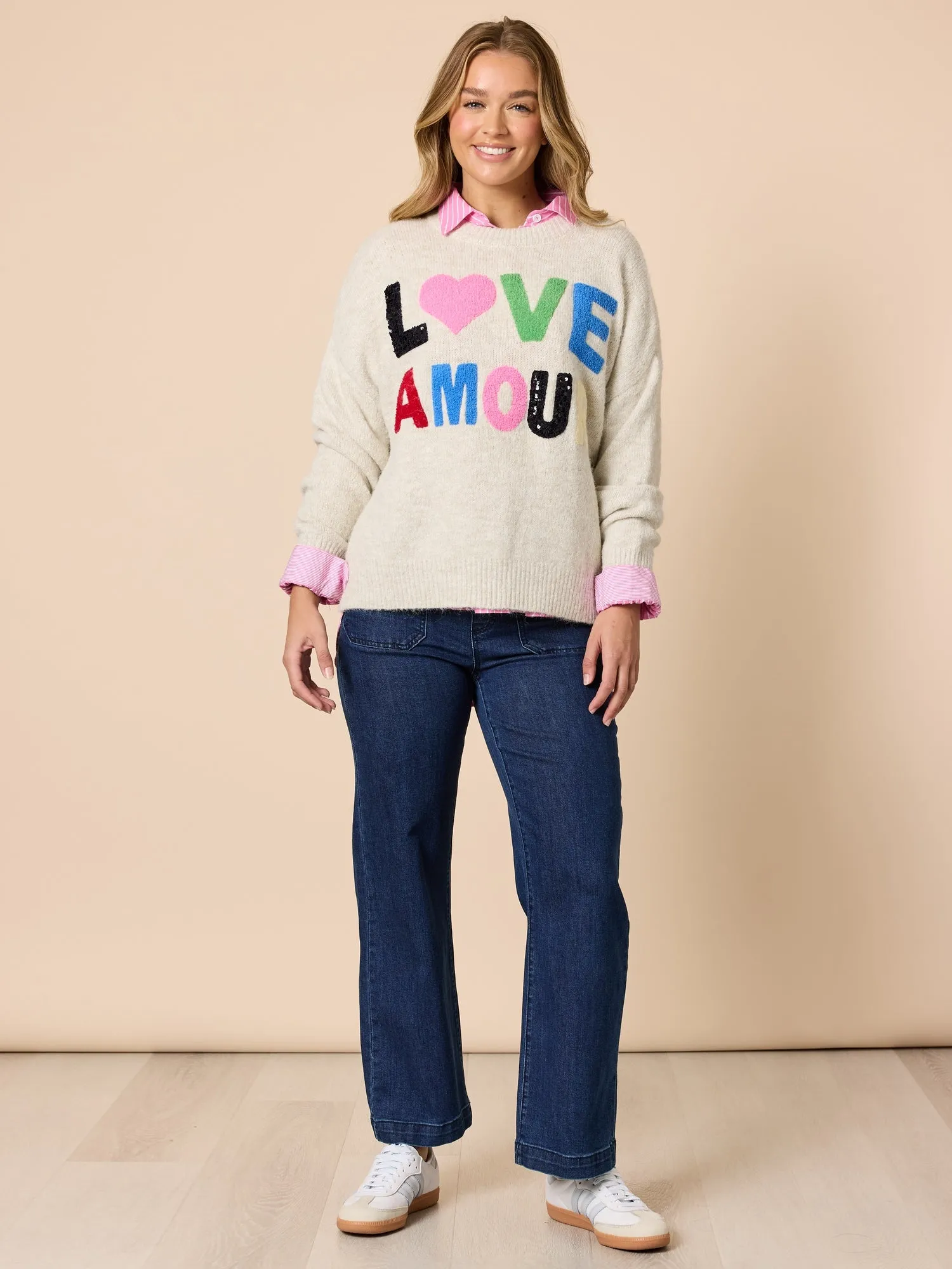 Love Amour Sequin Knit Jumper - Natural sold by RC & Co product image thumbnail 2