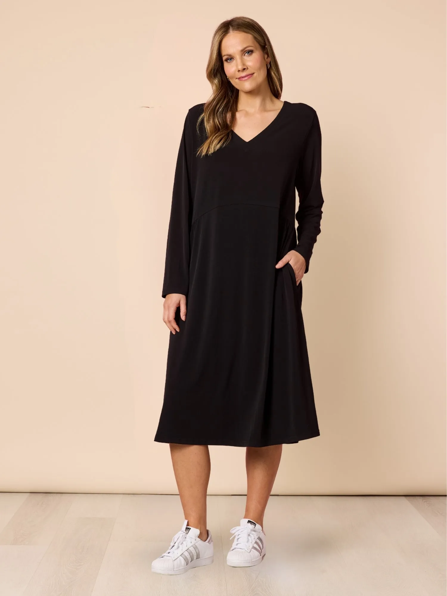 Traveller Long Sleeve Dress - Black sold by RC & Co