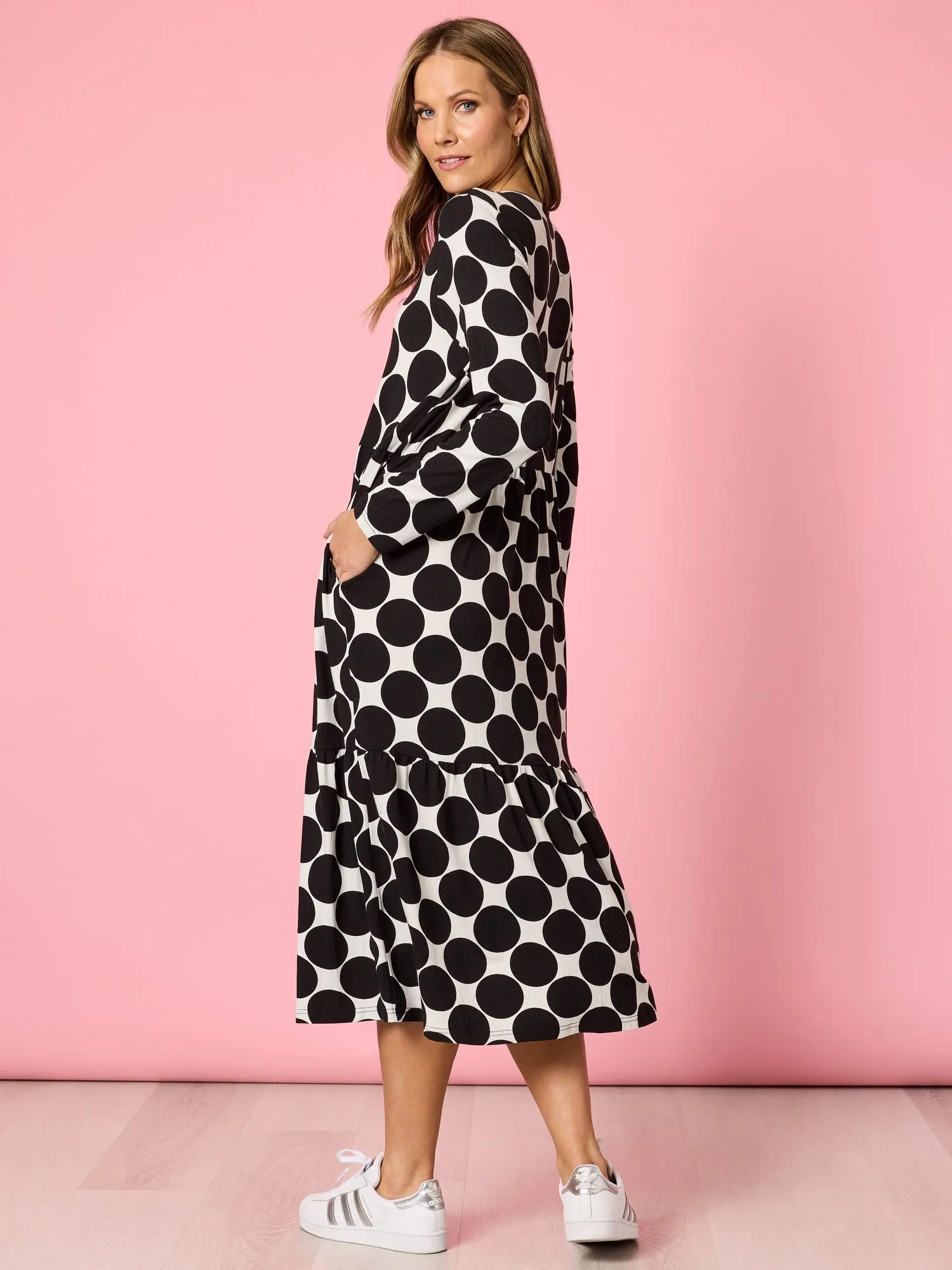 Tres Bien Spot Print Dress - Black/White sold by RC & Co product image thumbnail 3