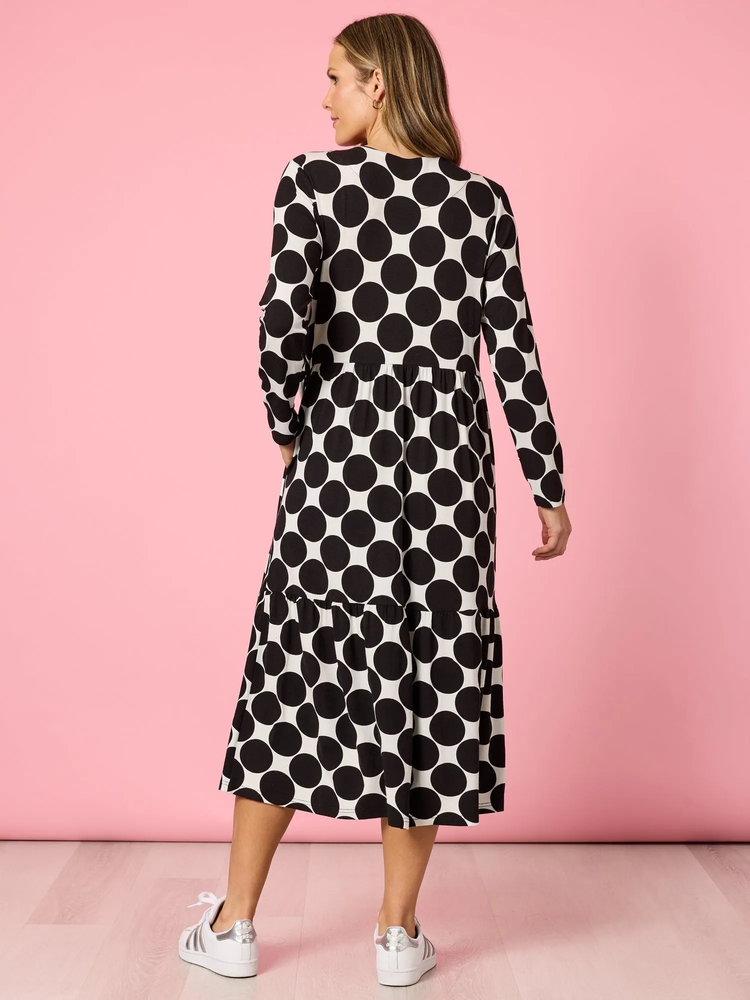 Tres Bien Spot Print Dress - Black/White sold by RC & Co product image thumbnail 4