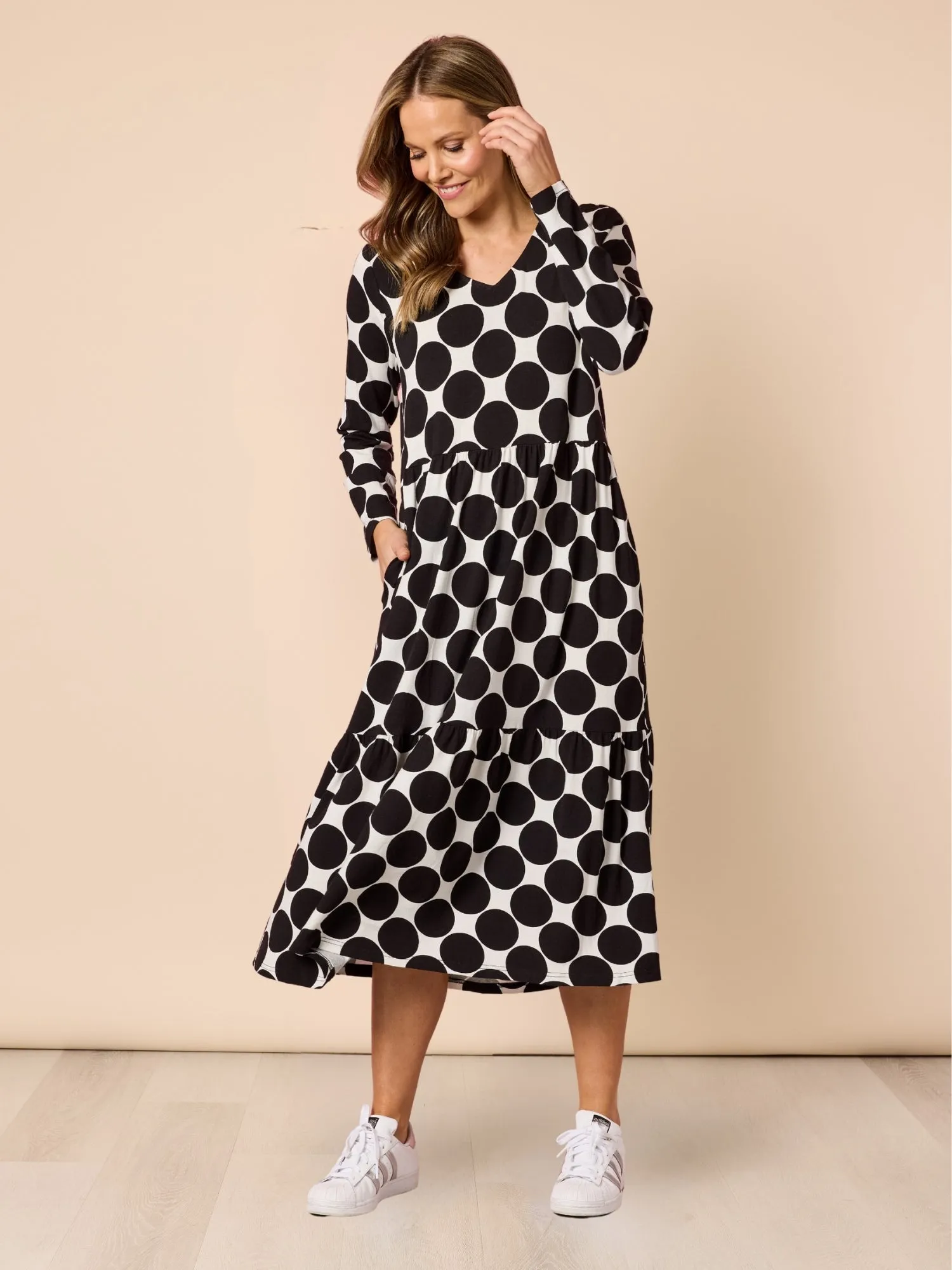 Tres Bien Spot Print Dress - Black/White sold by RC & Co product image thumbnail 2