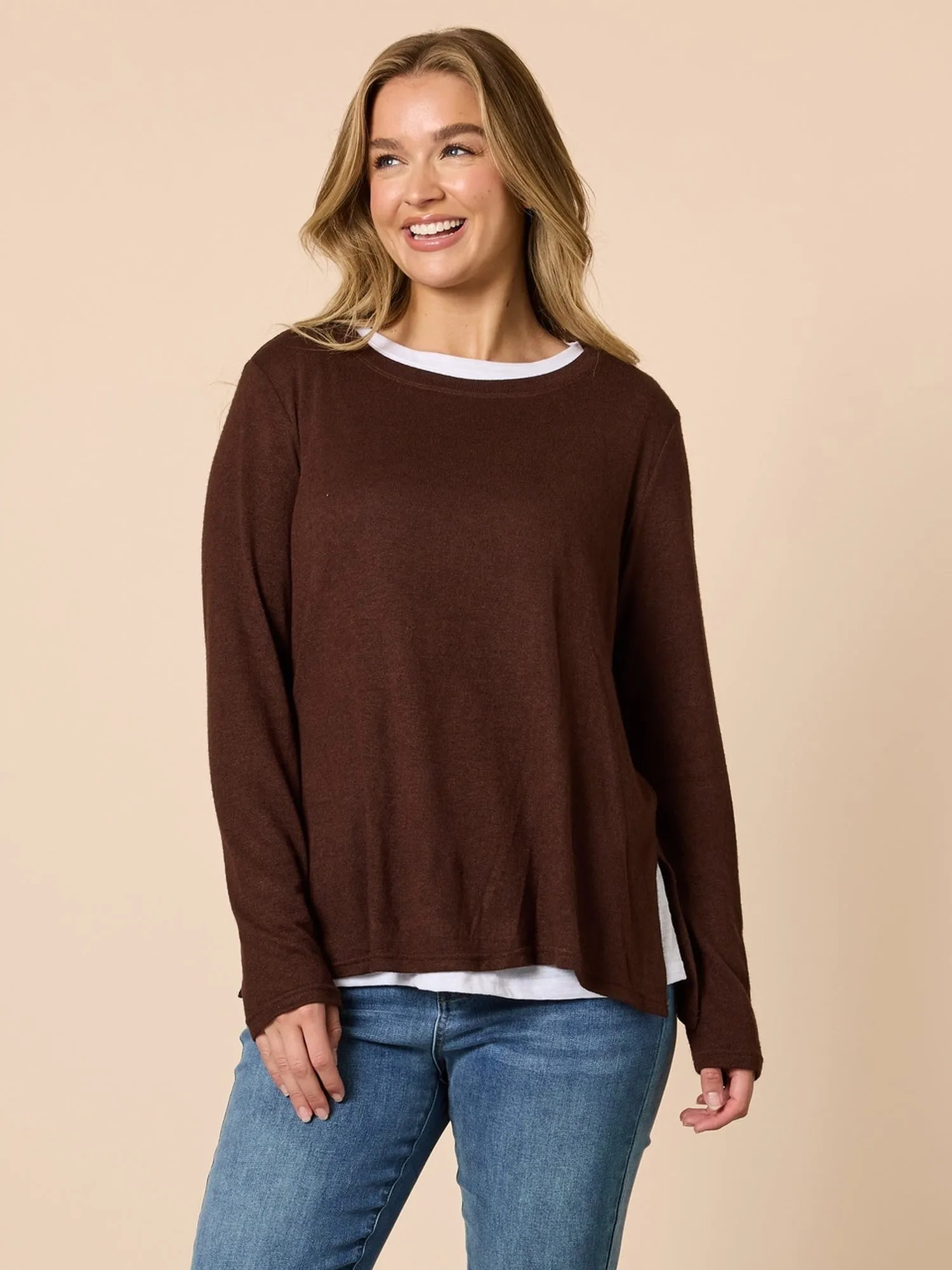 Alicia 2 in 1 Top - Coffee sold by RC & Co