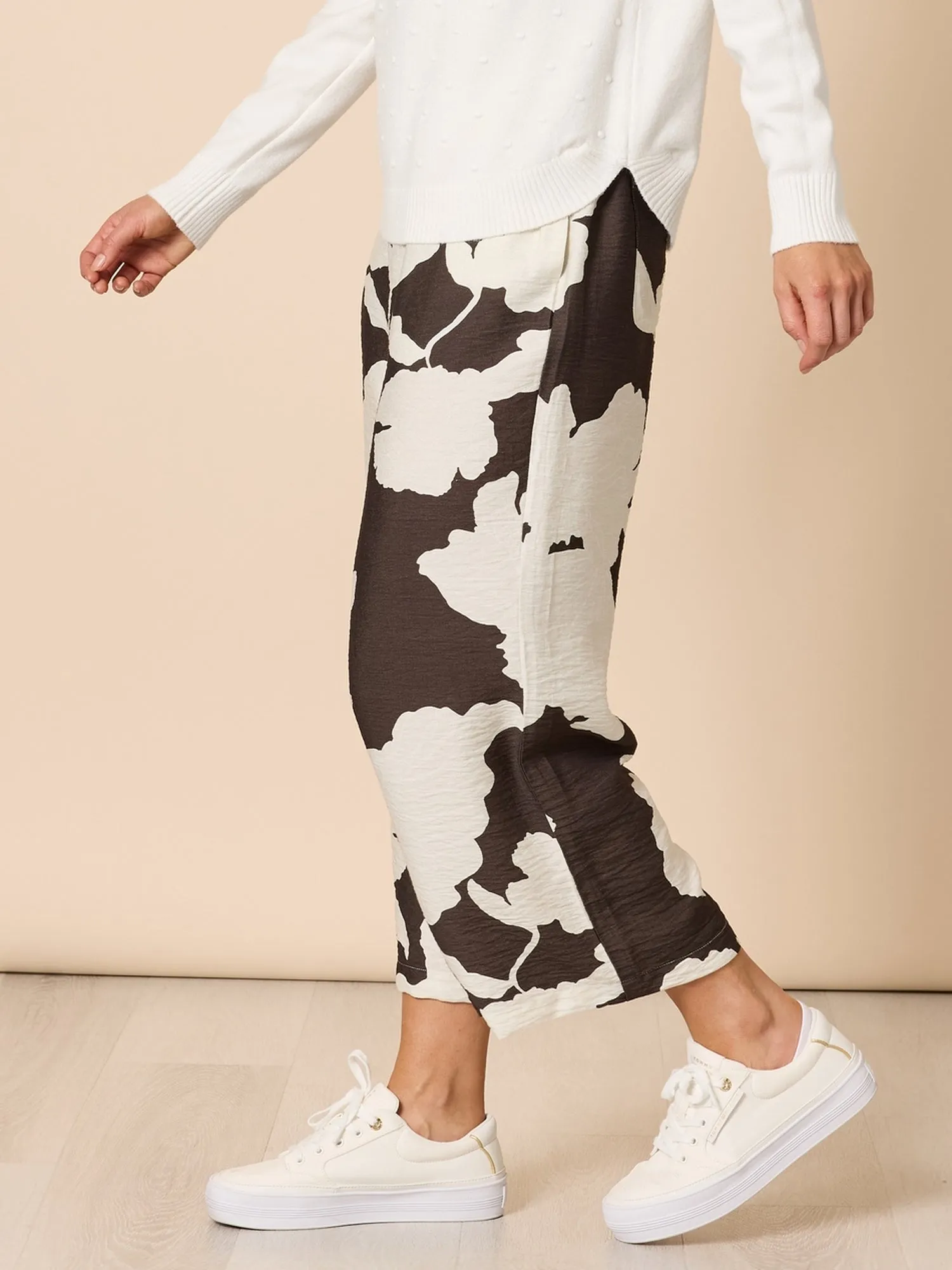 Toulouse Floral Print Wide Leg Pant - Coffee Ivory sold by RC & Co product image thumbnail 3