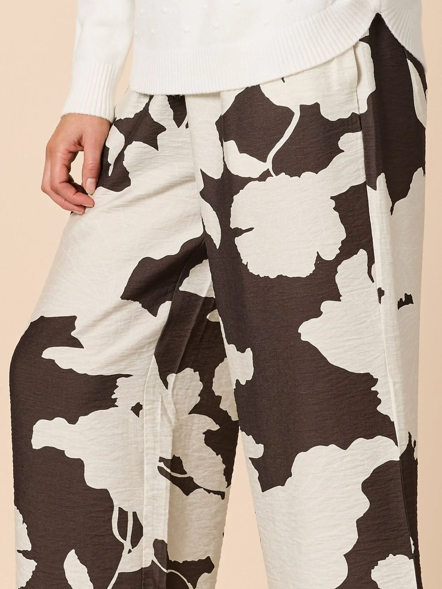 Toulouse Floral Print Wide Leg Pant - Coffee Ivory sold by RC & Co product image thumbnail 4