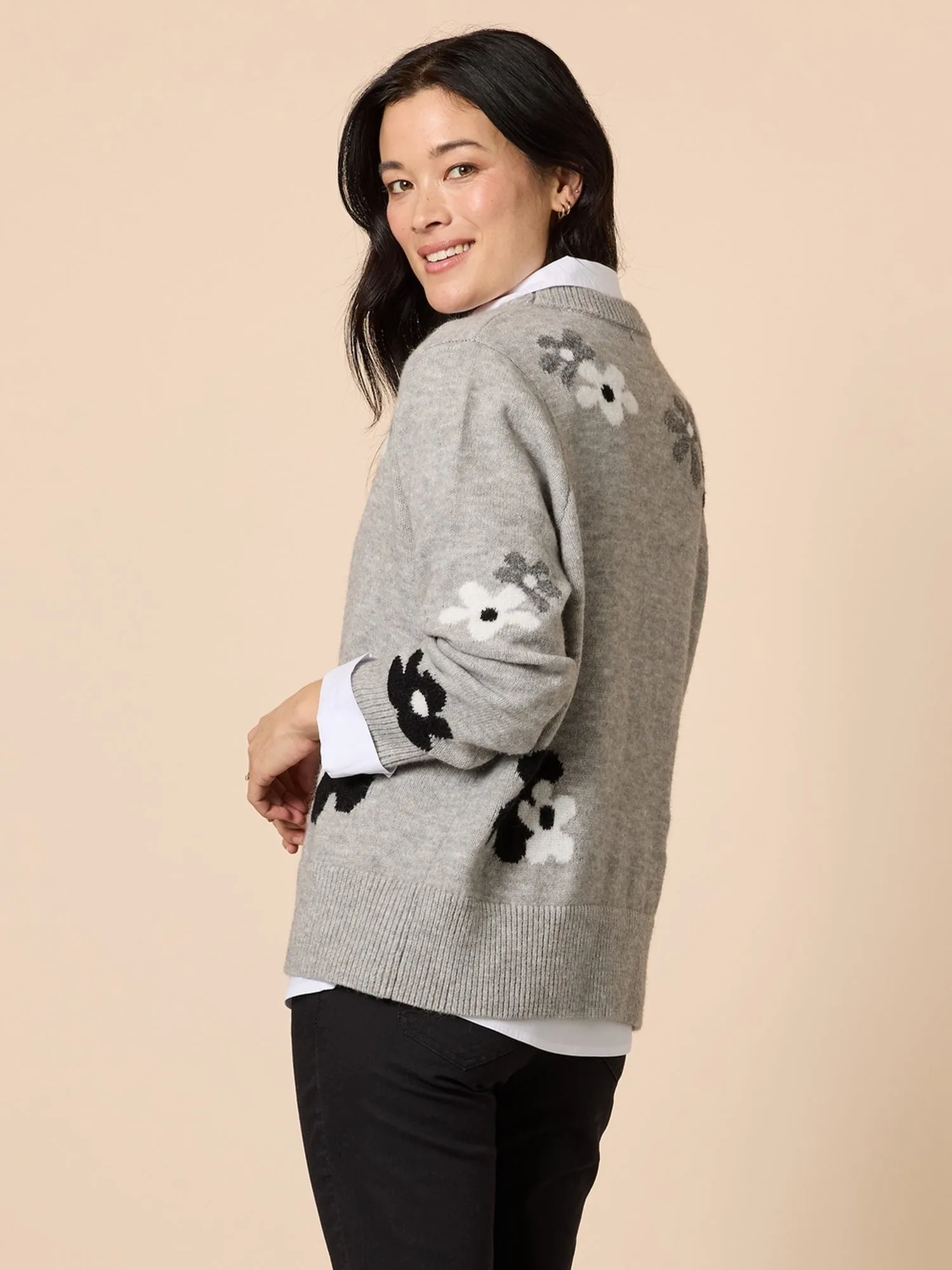Chelsea Flower Knit - Floral Grey sold by RC & Co product image thumbnail 3
