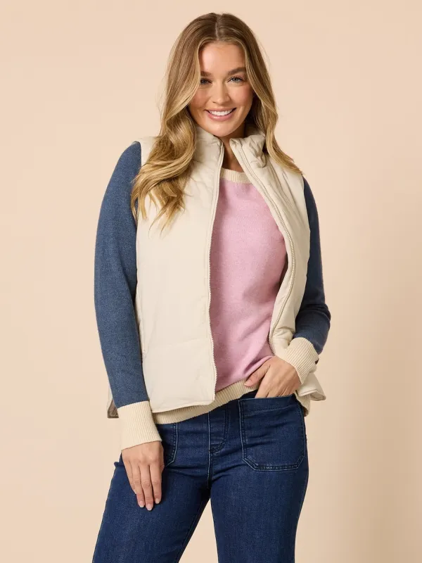 The Alpine Puffer Vest - Ivory sold by RC & Co