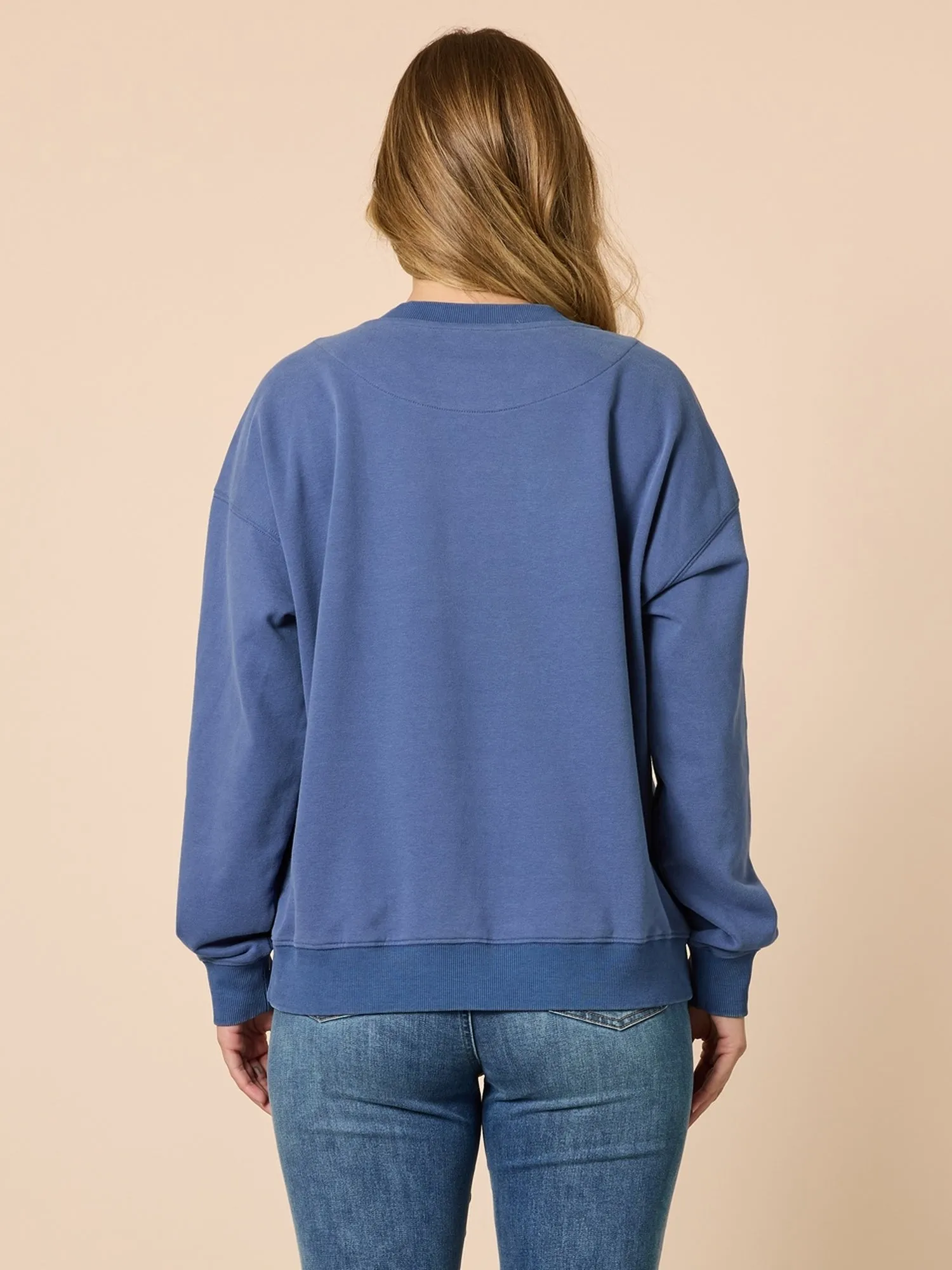The NYC Embroidered Sweatshirt - Denim Blue sold by RC & Co product image thumbnail 4