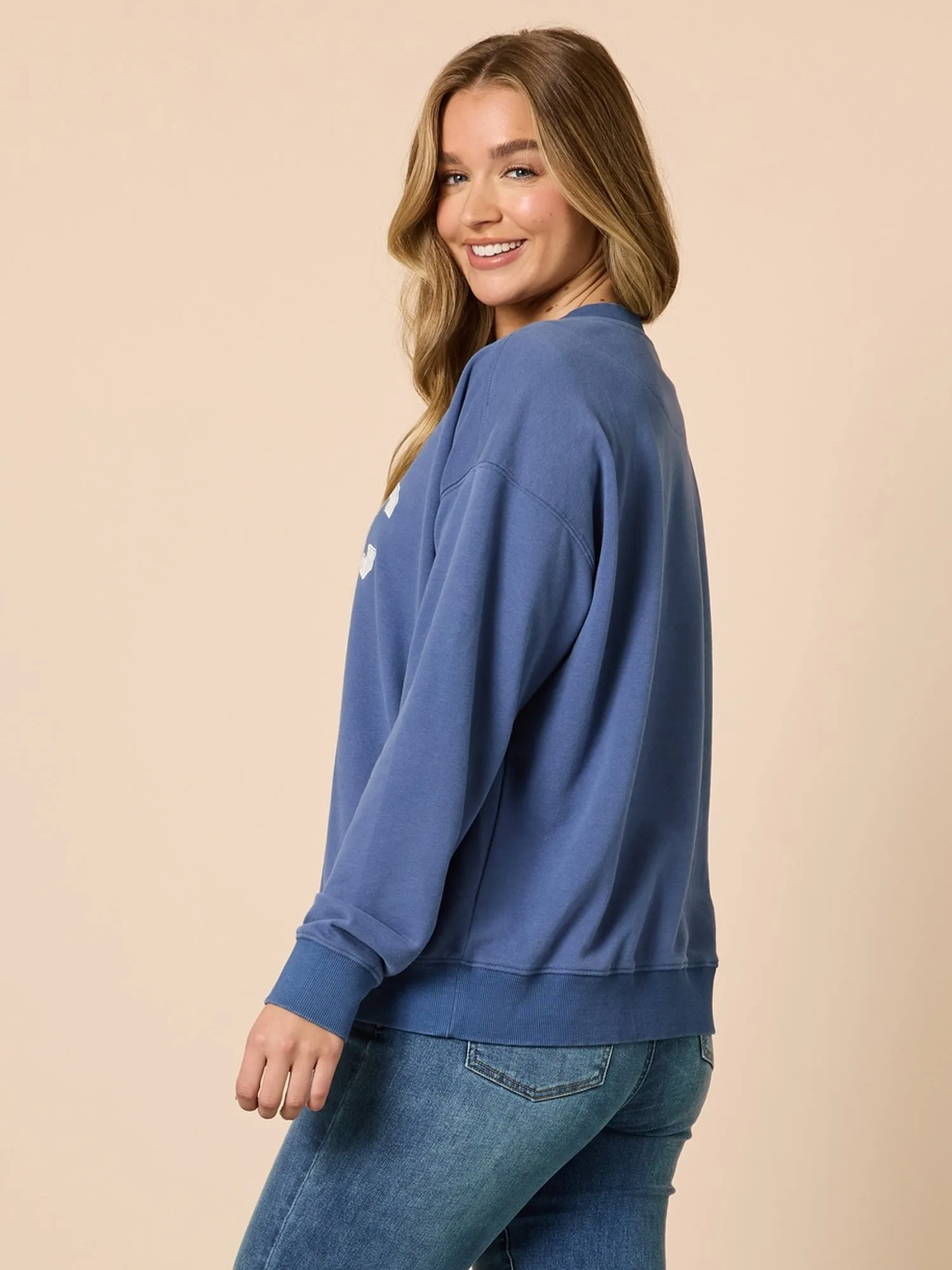 The NYC Embroidered Sweatshirt - Denim Blue sold by RC & Co product image thumbnail 3