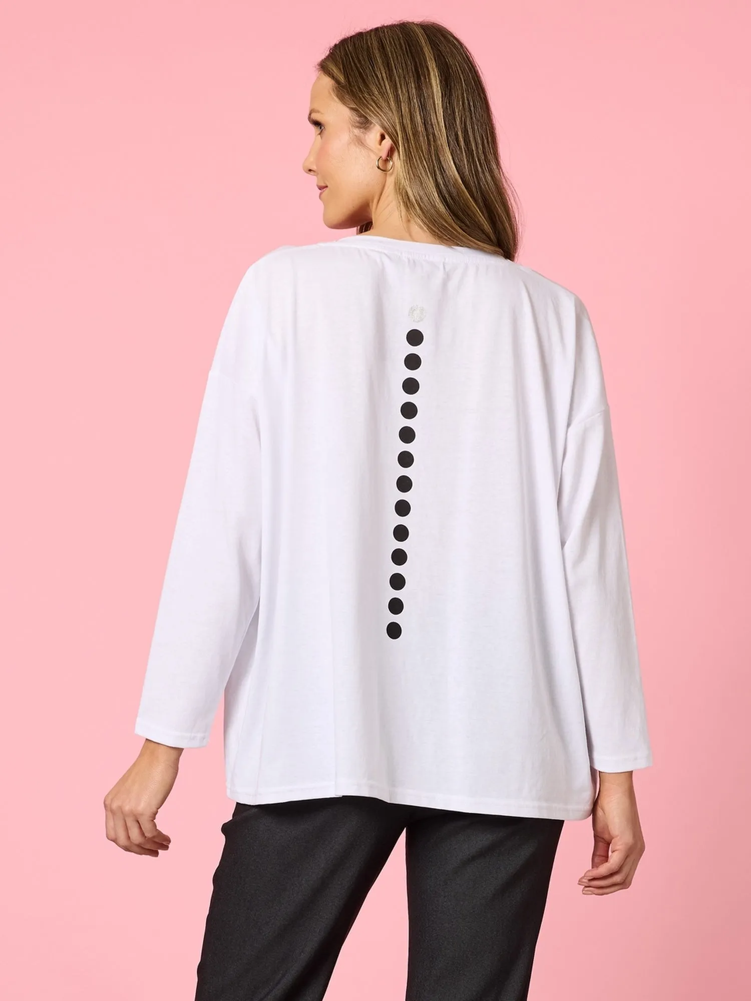 Elise Spot Print Top - White sold by RC & Co product image thumbnail 4