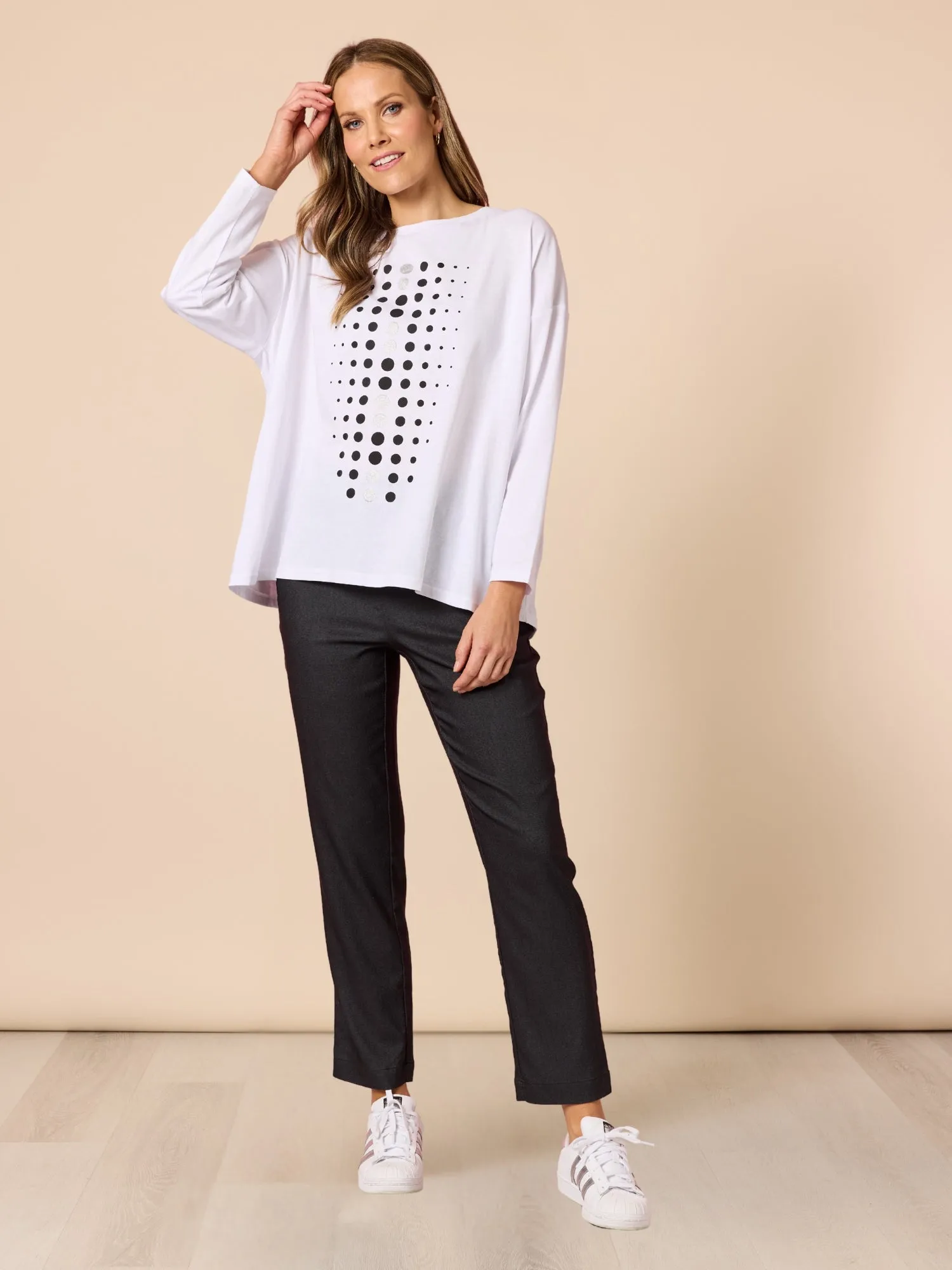 Elise Spot Print Top - White sold by RC & Co product image thumbnail 2