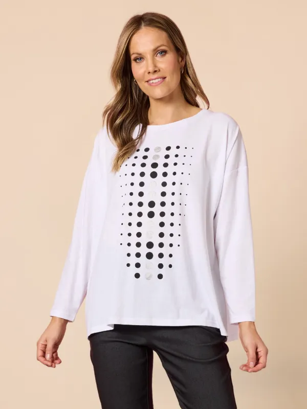 Elise Spot Print Top - White sold by RC & Co