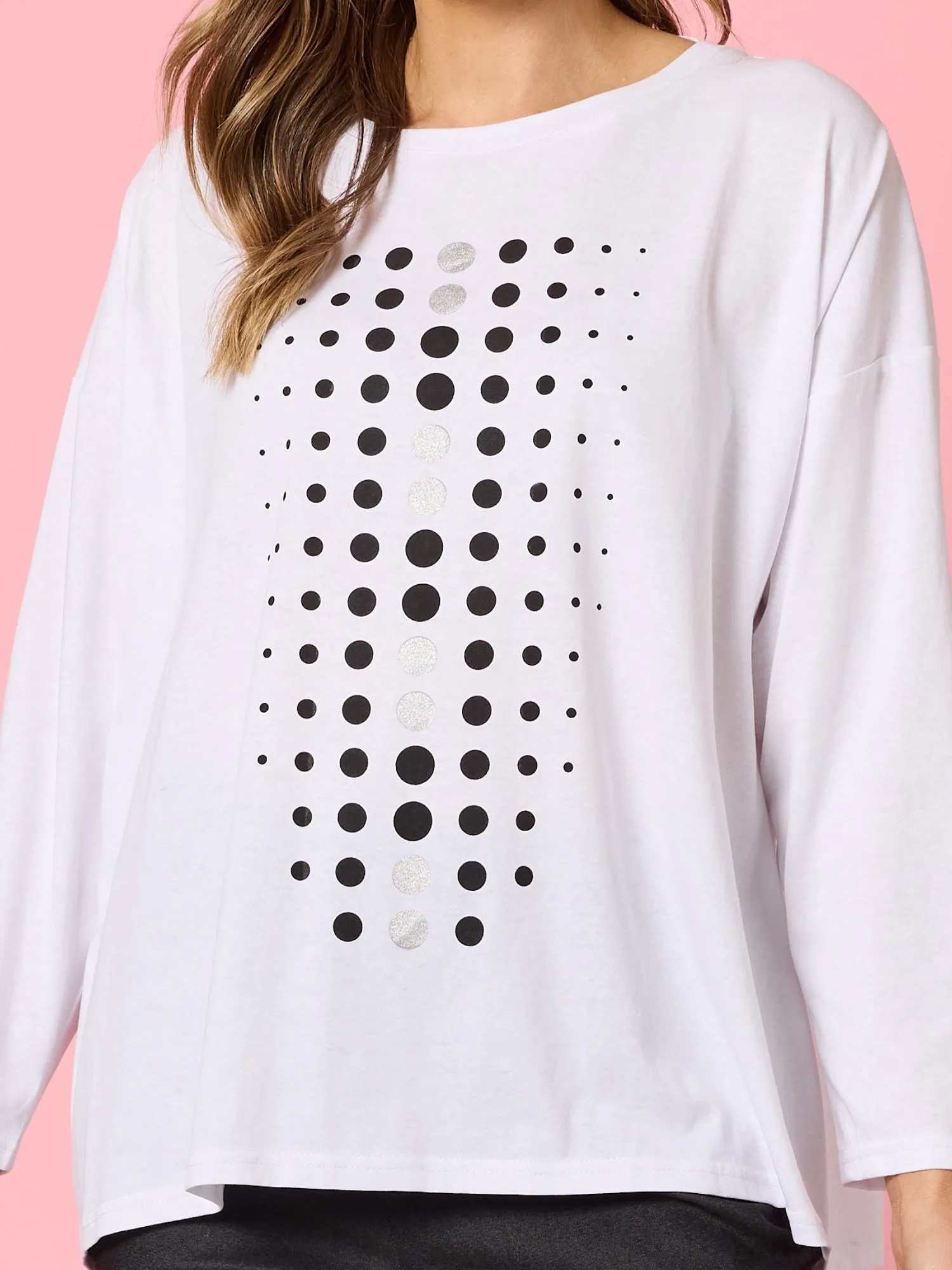 Elise Spot Print Top - White sold by RC & Co product image thumbnail 5