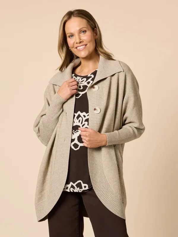 Café Longline Cardigan - Latte made by RC & Co