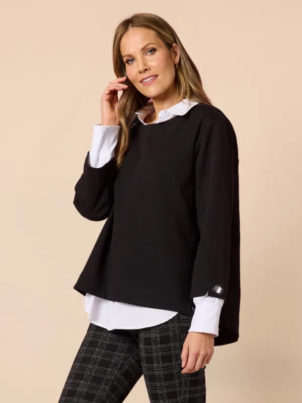 Provence Eyelet Top - Black made by RC & Co