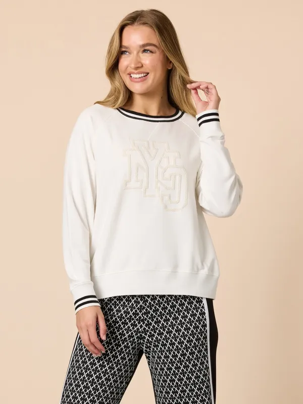NYC Sports Embroidered Top - Ivory made by RC & Co