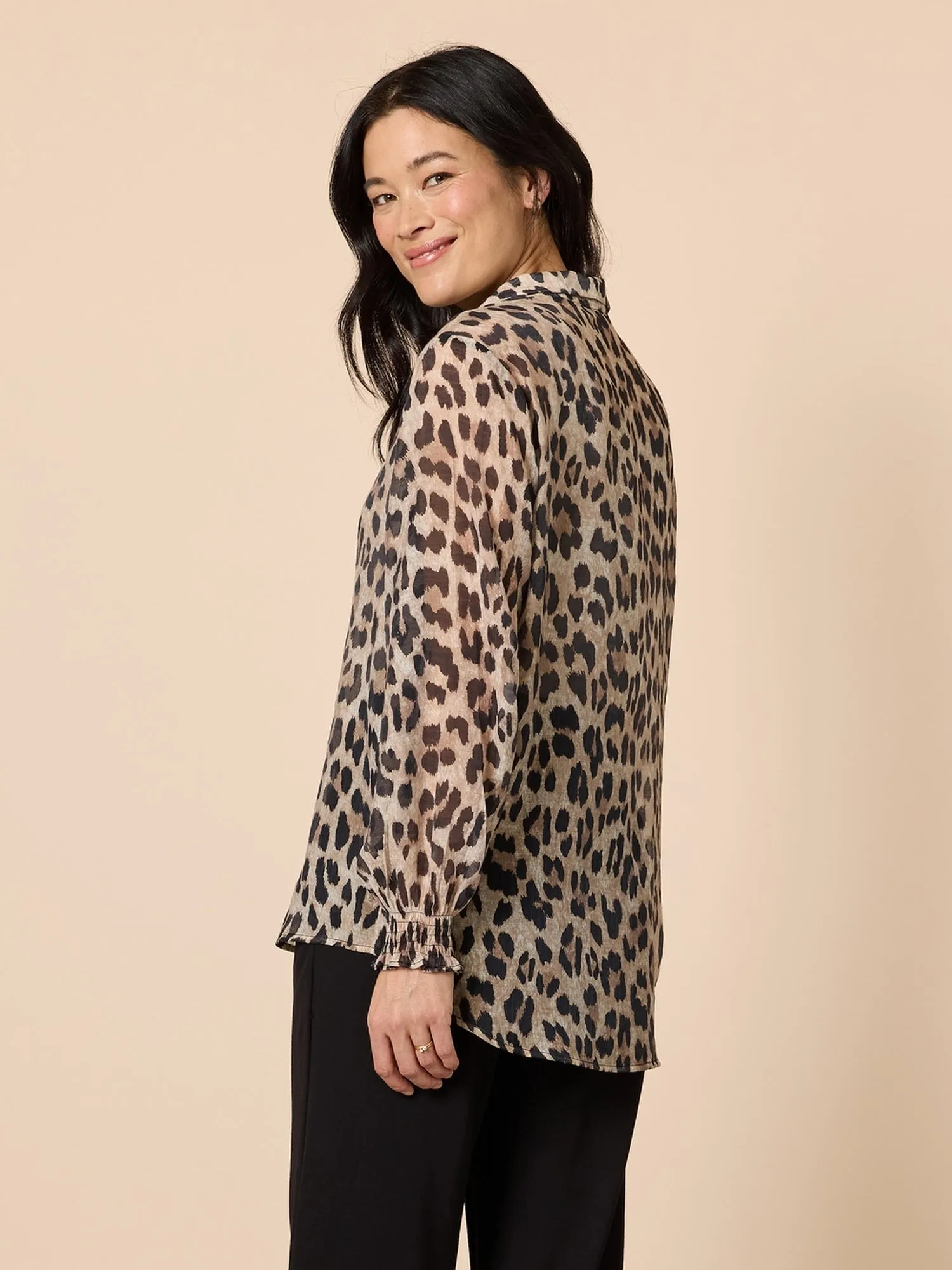 Cheetah Print Sheer Shirt - Animal sold by RC & Co product image thumbnail 4