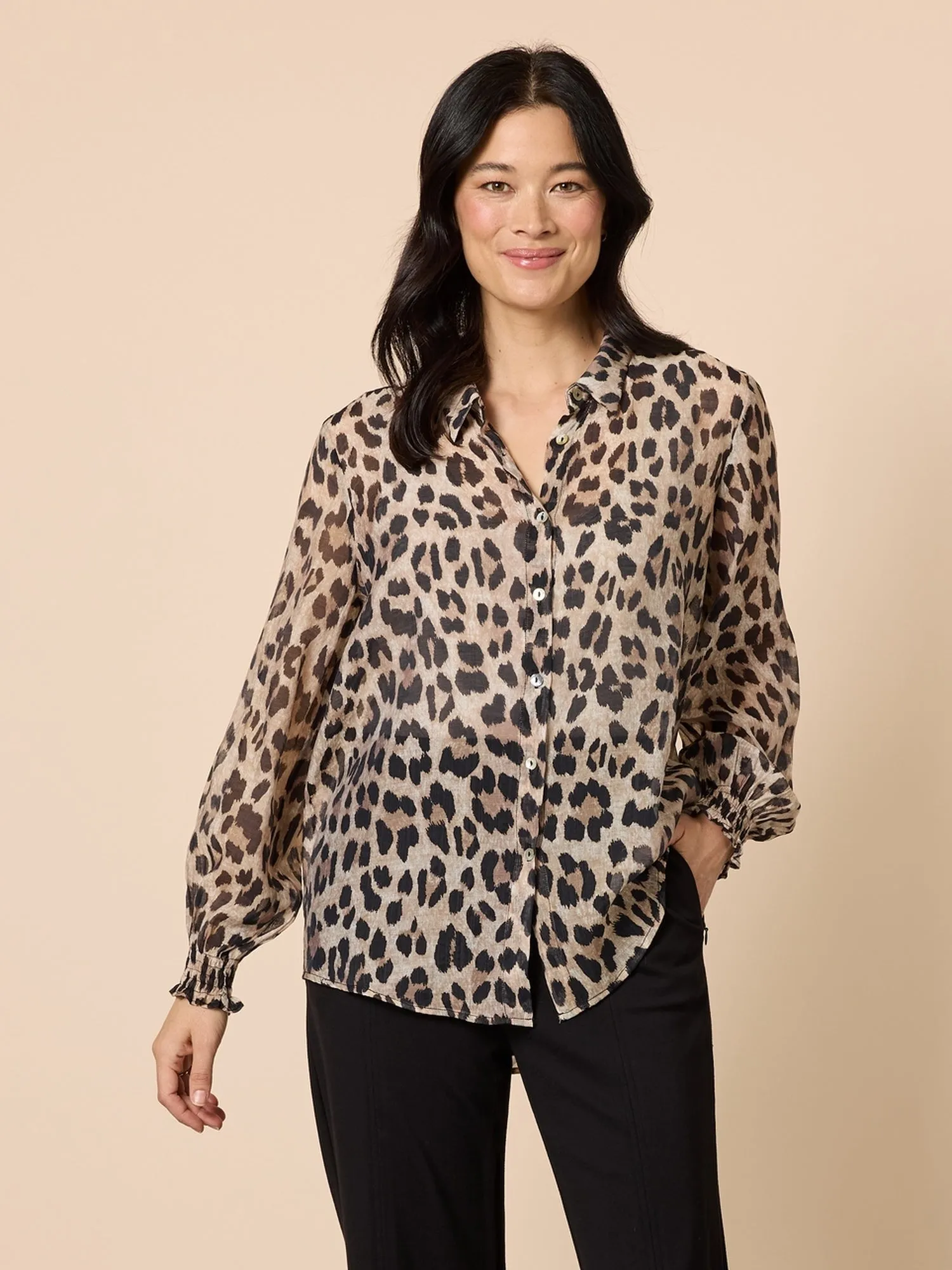 Cheetah Print Sheer Shirt - Animal sold by RC & Co