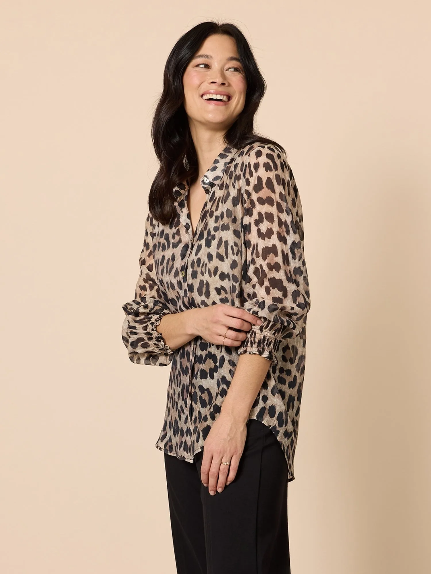 Cheetah Print Sheer Shirt - Animal sold by RC & Co product image thumbnail 3