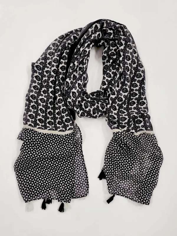 Tassle Scarf - Black made by RC & Co