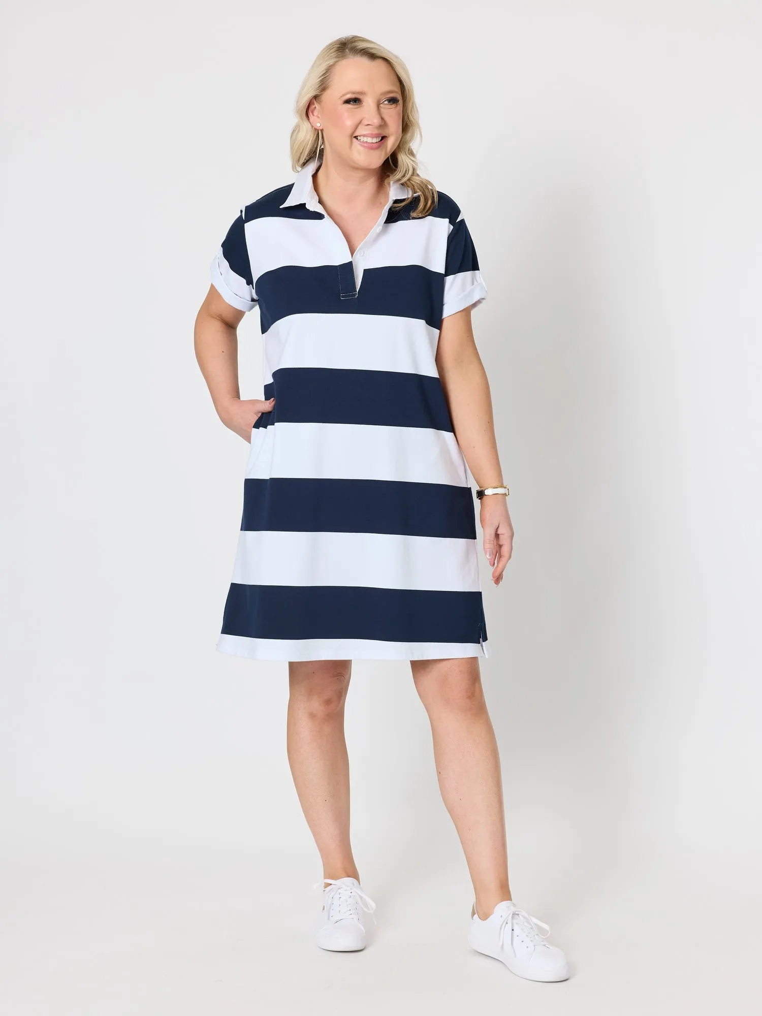 Riviera Polo Stripe Dress - Navy/White sold by RC & Co product image thumbnail 2