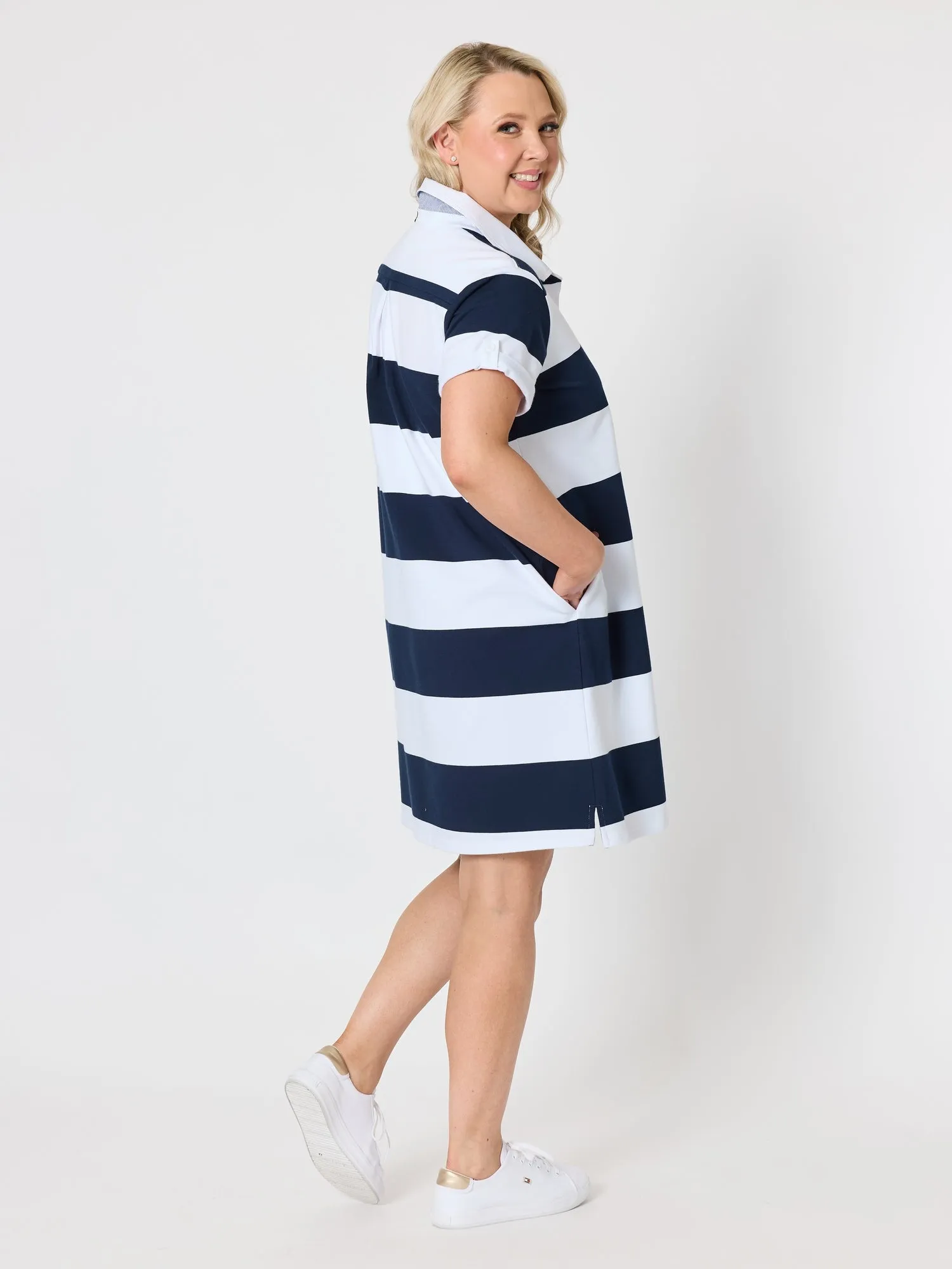 Riviera Polo Stripe Dress - Navy/White sold by RC & Co product image thumbnail 3