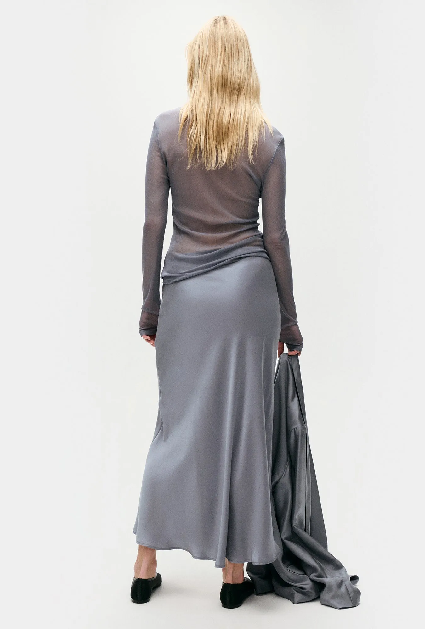 Long Bias Cut Skirt Storm sold by Silk Laundry product image thumbnail 4