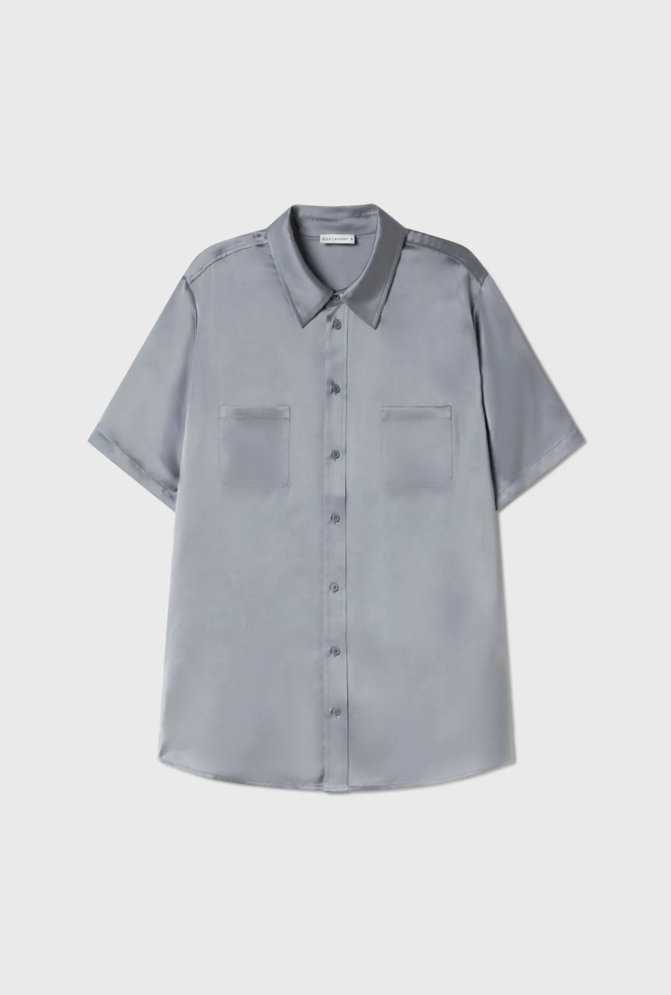 Short Sleeve Boyfriend Shirt Storm sold by Silk Laundry product image thumbnail 2