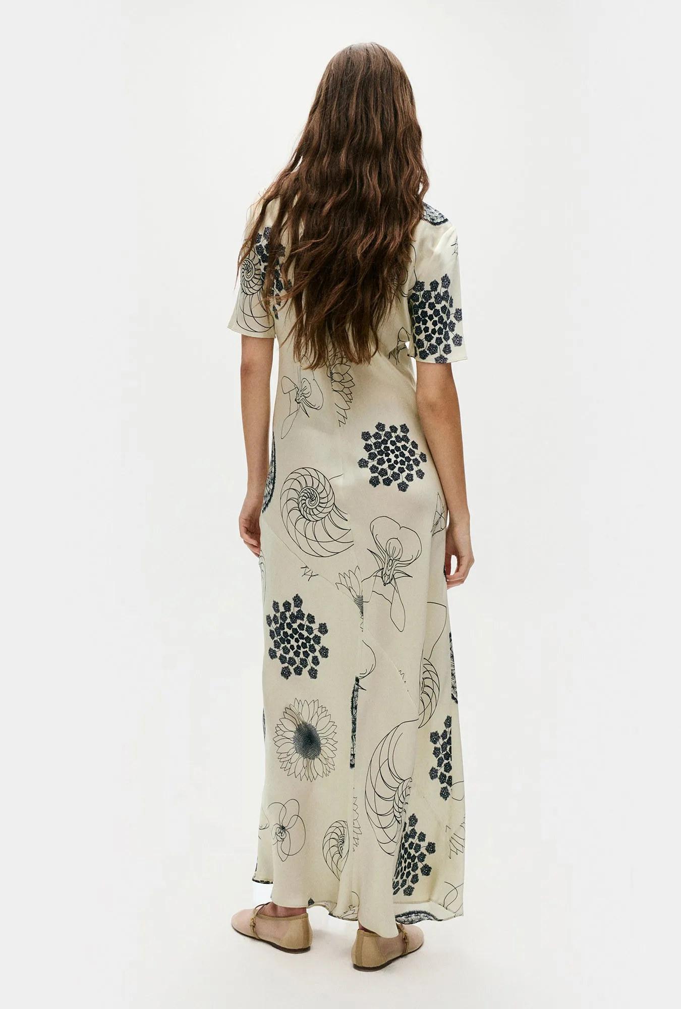 Short Sleeve Bias Dress Fibonacci Off-White sold by Silk Laundry product image thumbnail 4