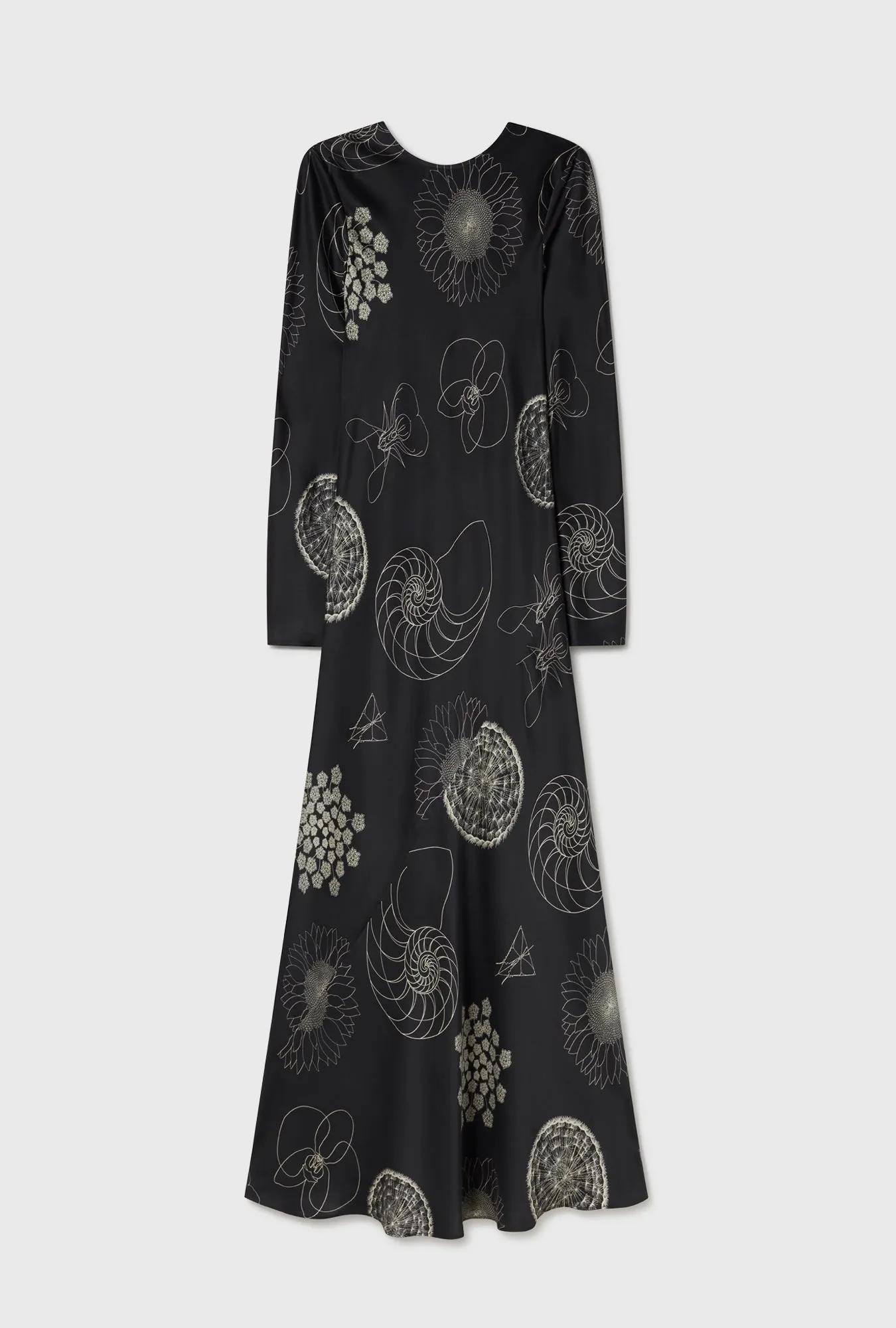 FULL SLEEVE BIAS DRESS FIBONACCI BLACK sold by Silk Laundry product image thumbnail 2