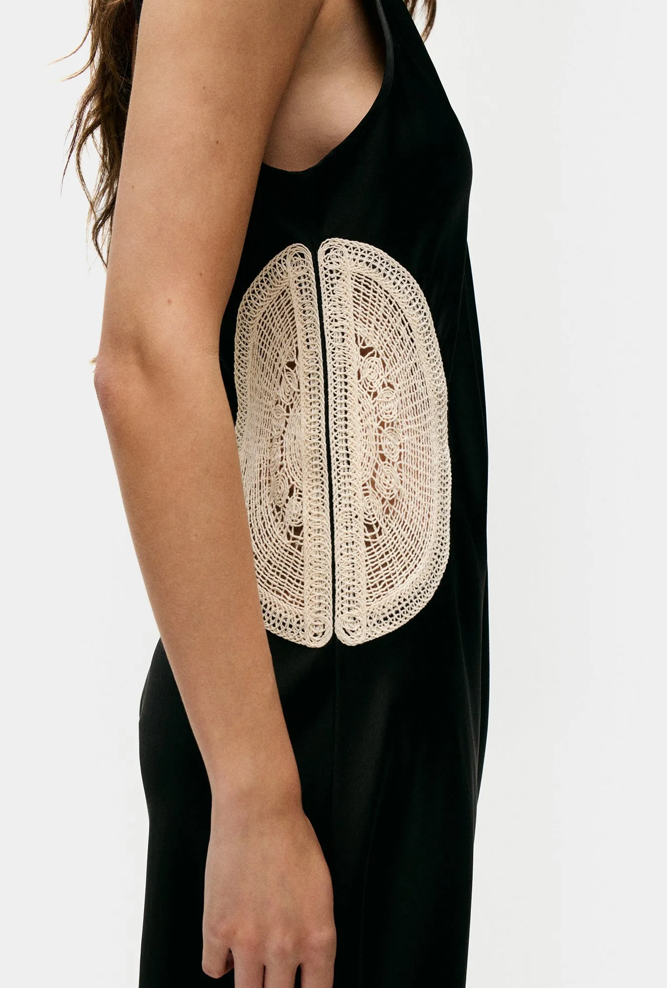 DOILIES SCOOP NECK DRESS BLACK sold by Silk Laundry product image thumbnail 3